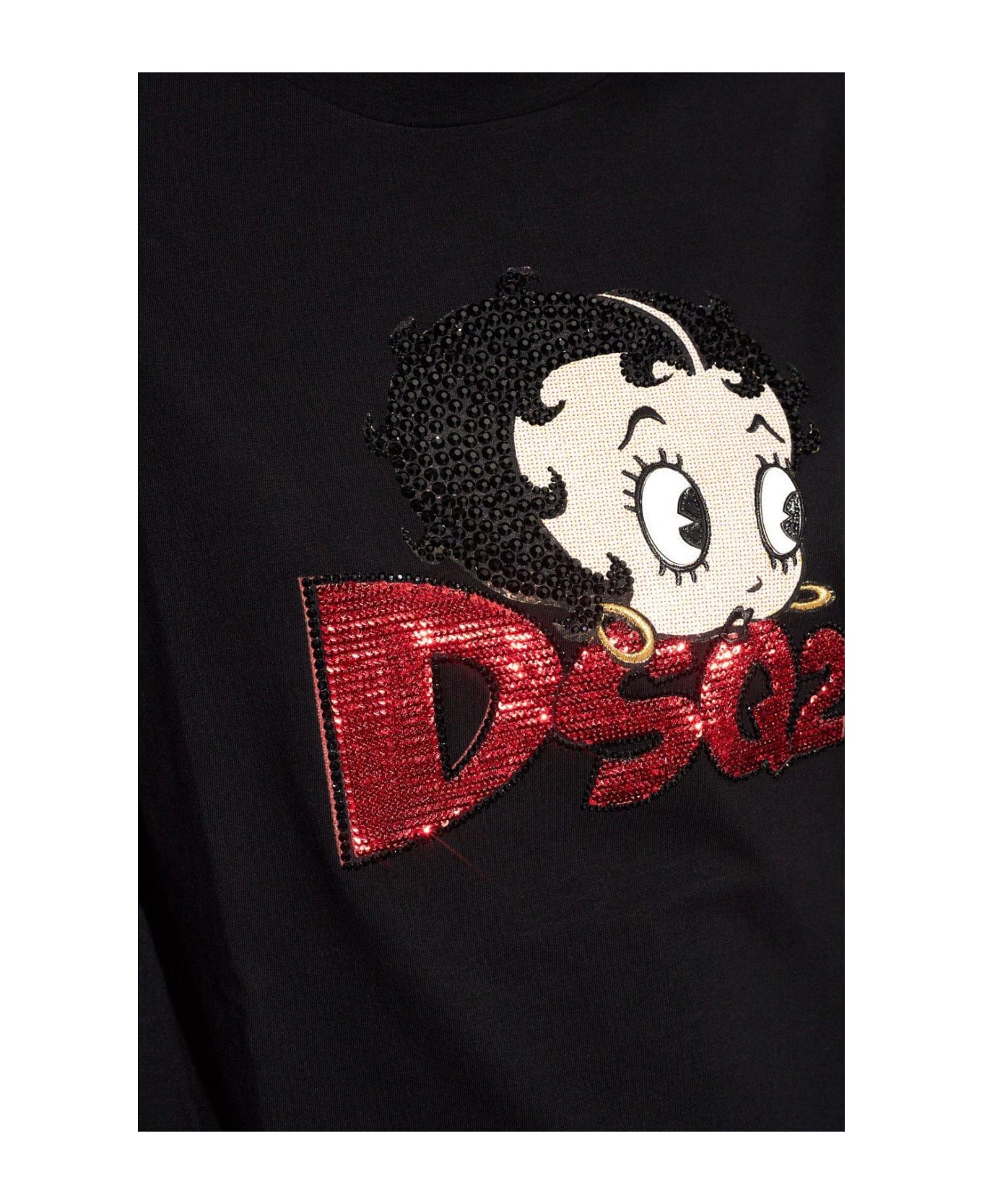Dsquared2 X Betty Boop Sequin Embellished T-shirt - Black
