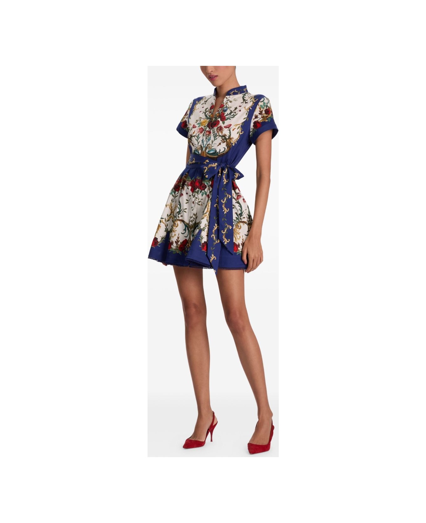 Alice + Olivia Printed Mini Dress - Blue