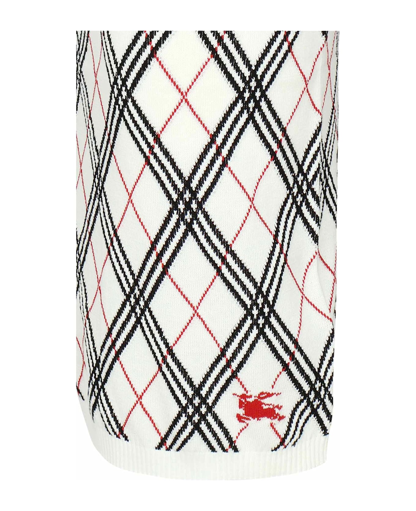 Burberry Argyle Check Midi Skirt - White