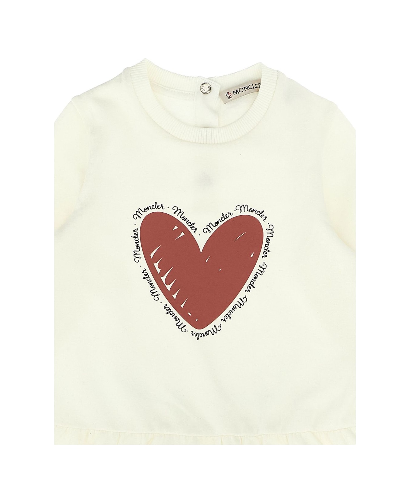 Moncler Enfant, Cotton Sweatshirt Dress - White
