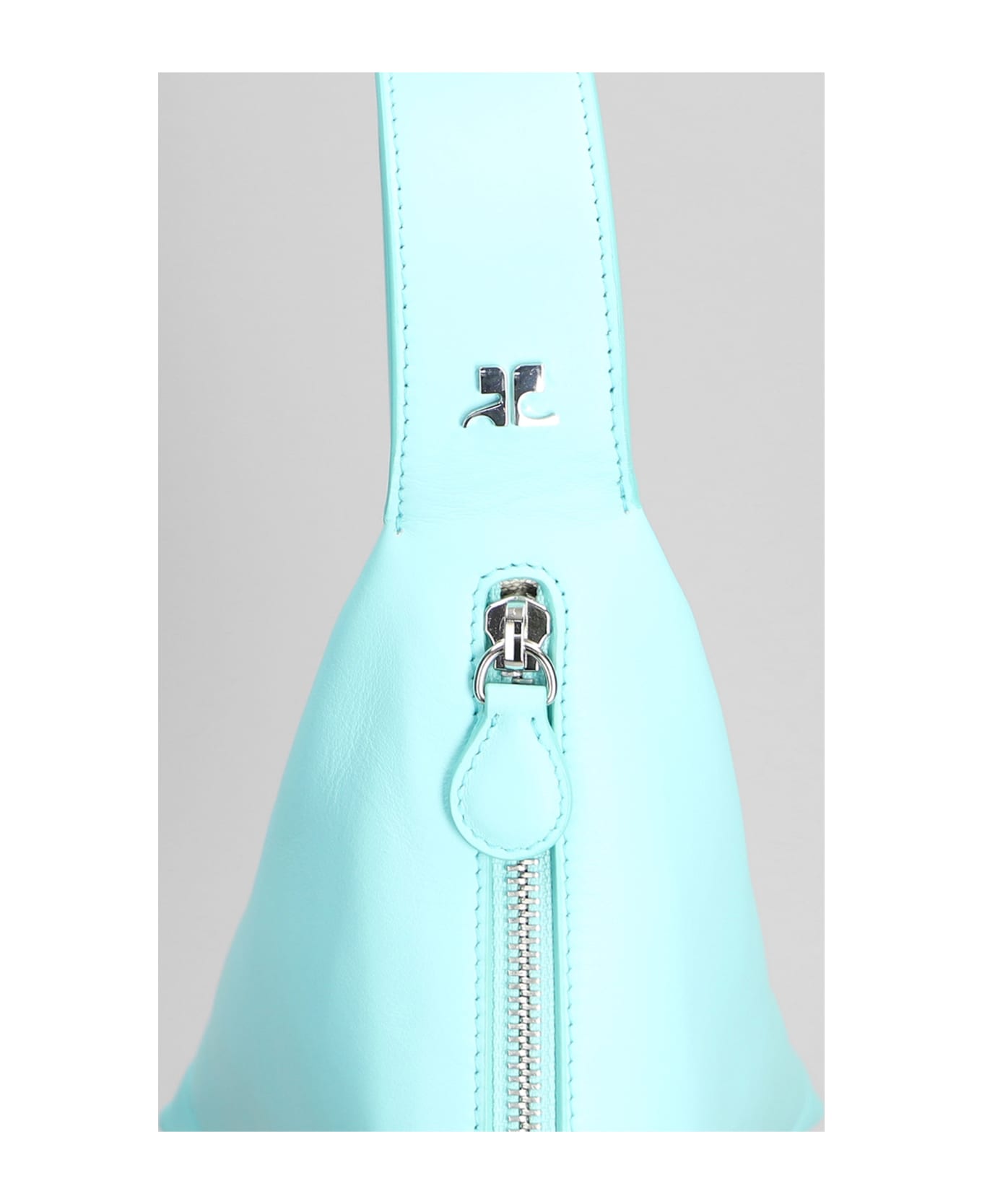 Courrèges Hand Bag In Cyan Leather - Turquoise