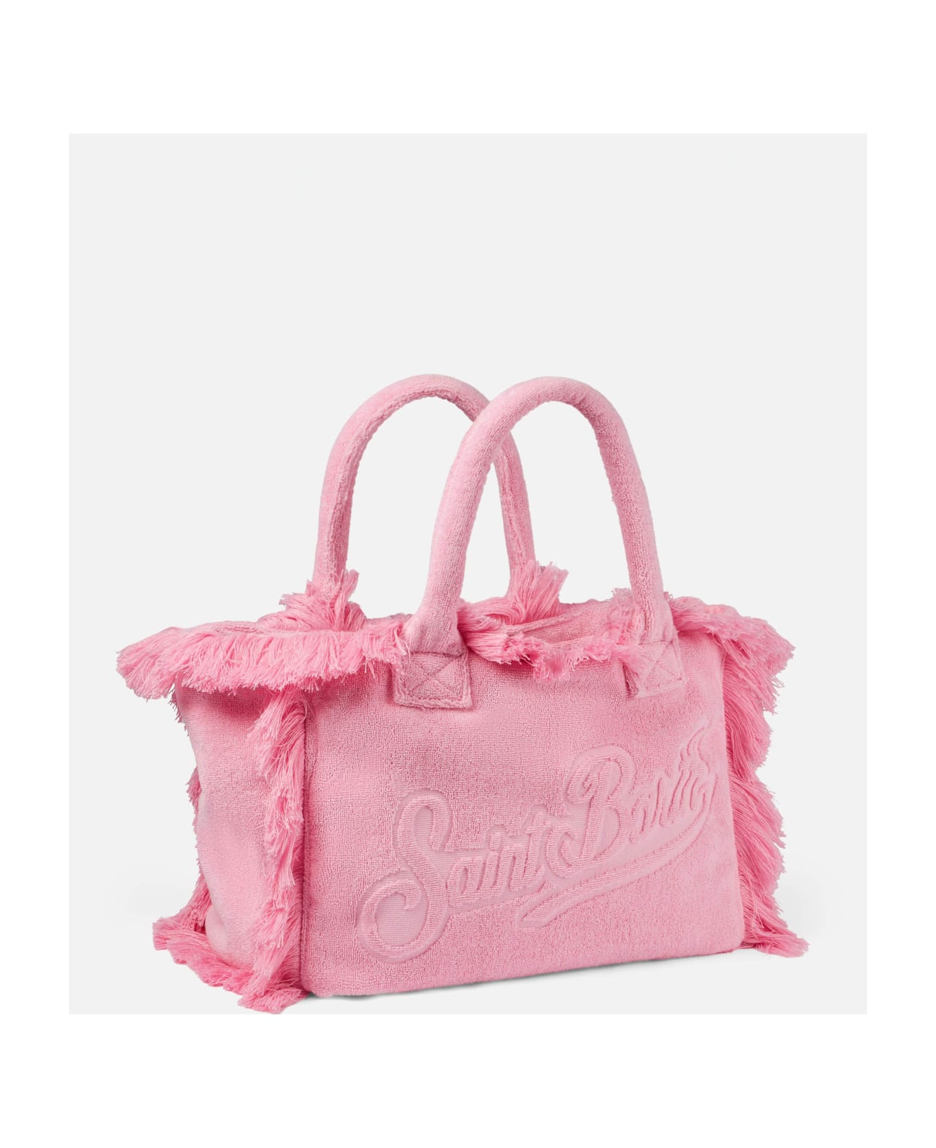 Vanity Pink Terry Shoulder Soft Bag With Embossed Logo