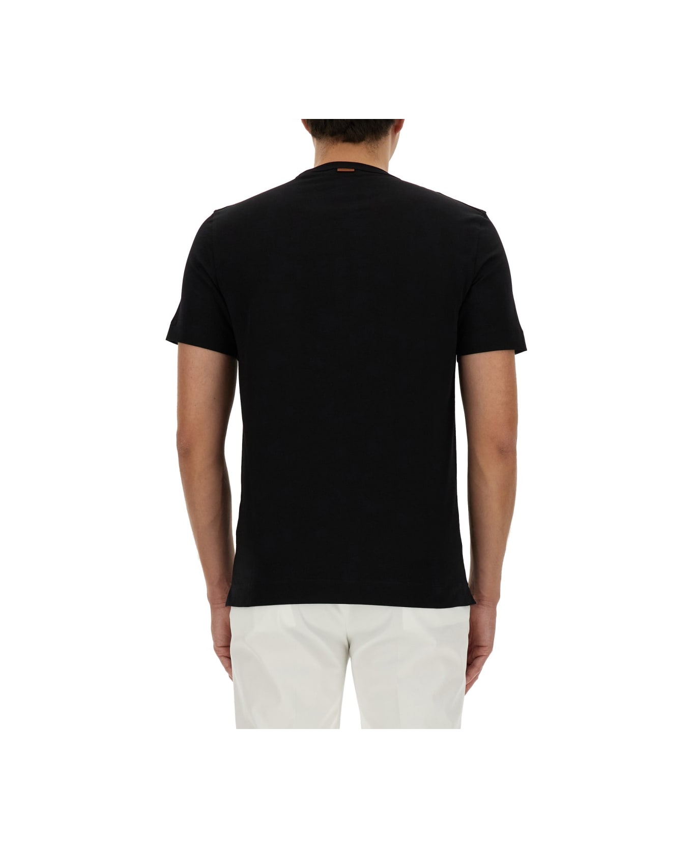Zegna T-shirt With Logo - BLACK