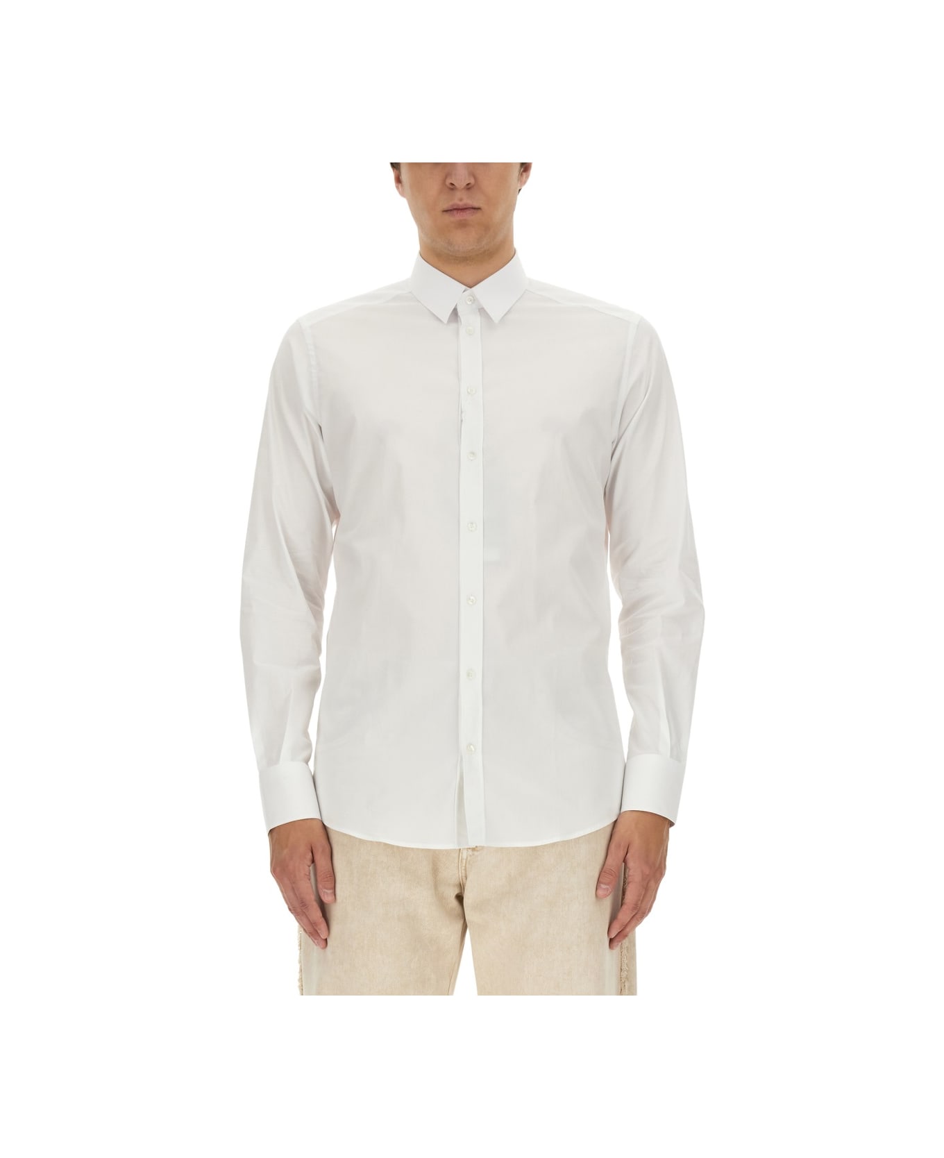 Dolce & Gabbana Camicia Gold Fit In Cotone - WHITE
