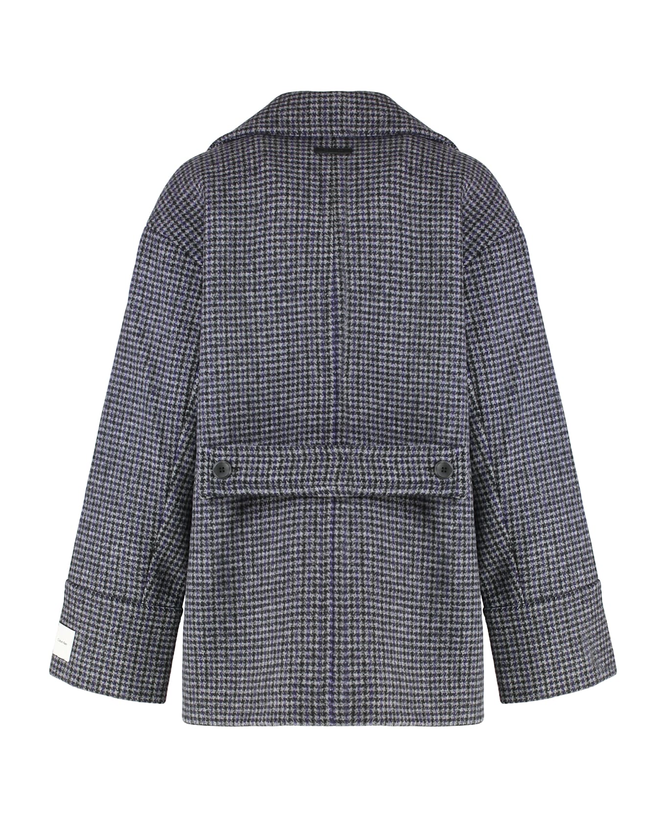 Calvin Klein Caban In Houndstooth - purple
