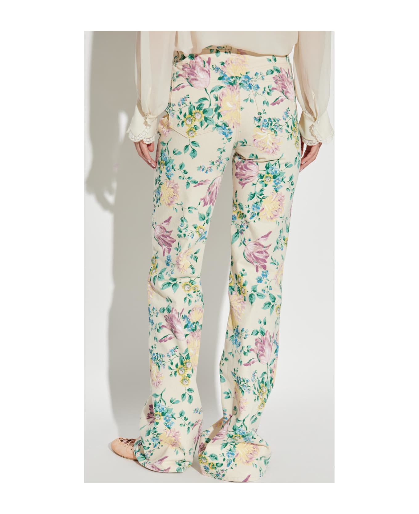 Chloé Jeans With Floral Motif - Clear Blue
