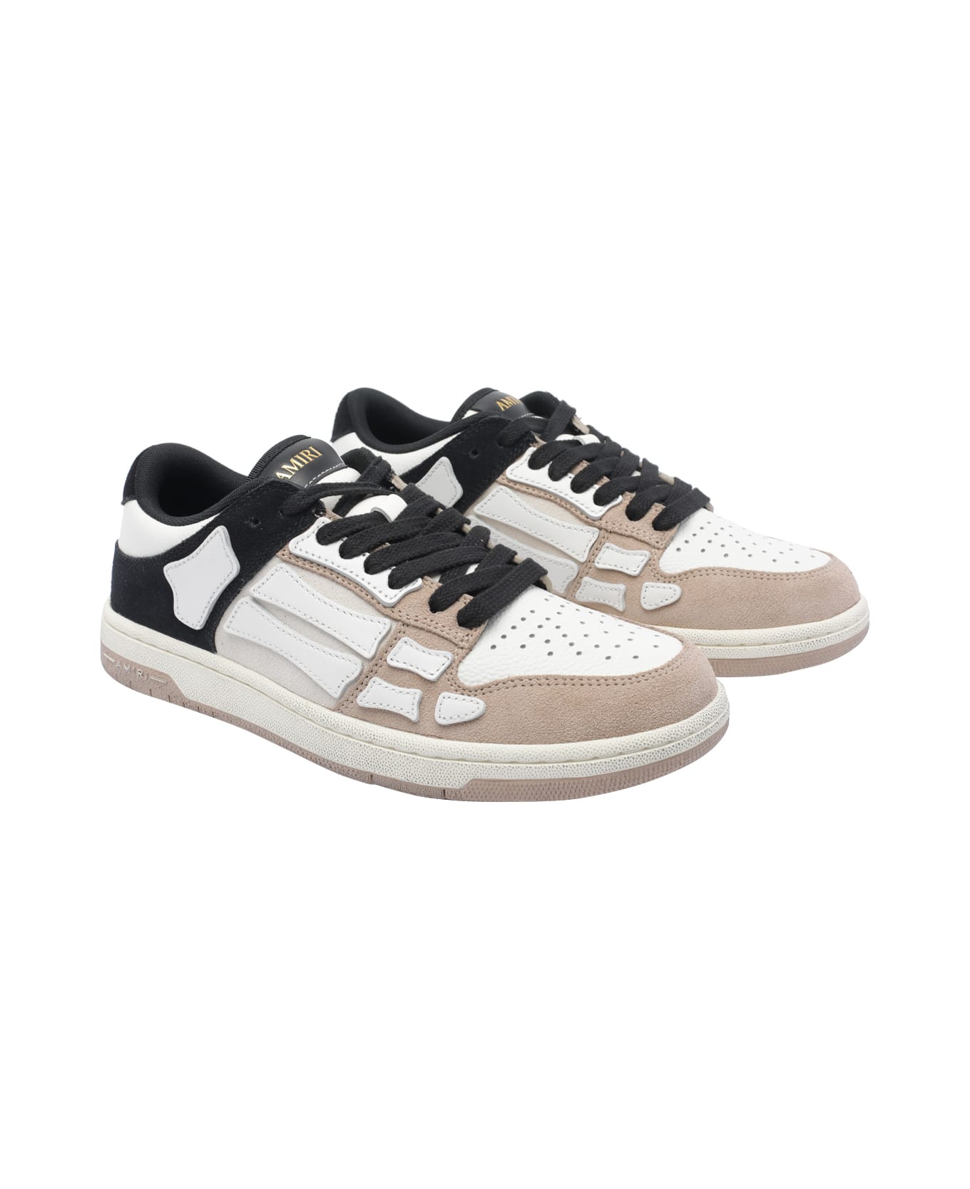 AMIRI Distressed Skel Sneakers - Beige