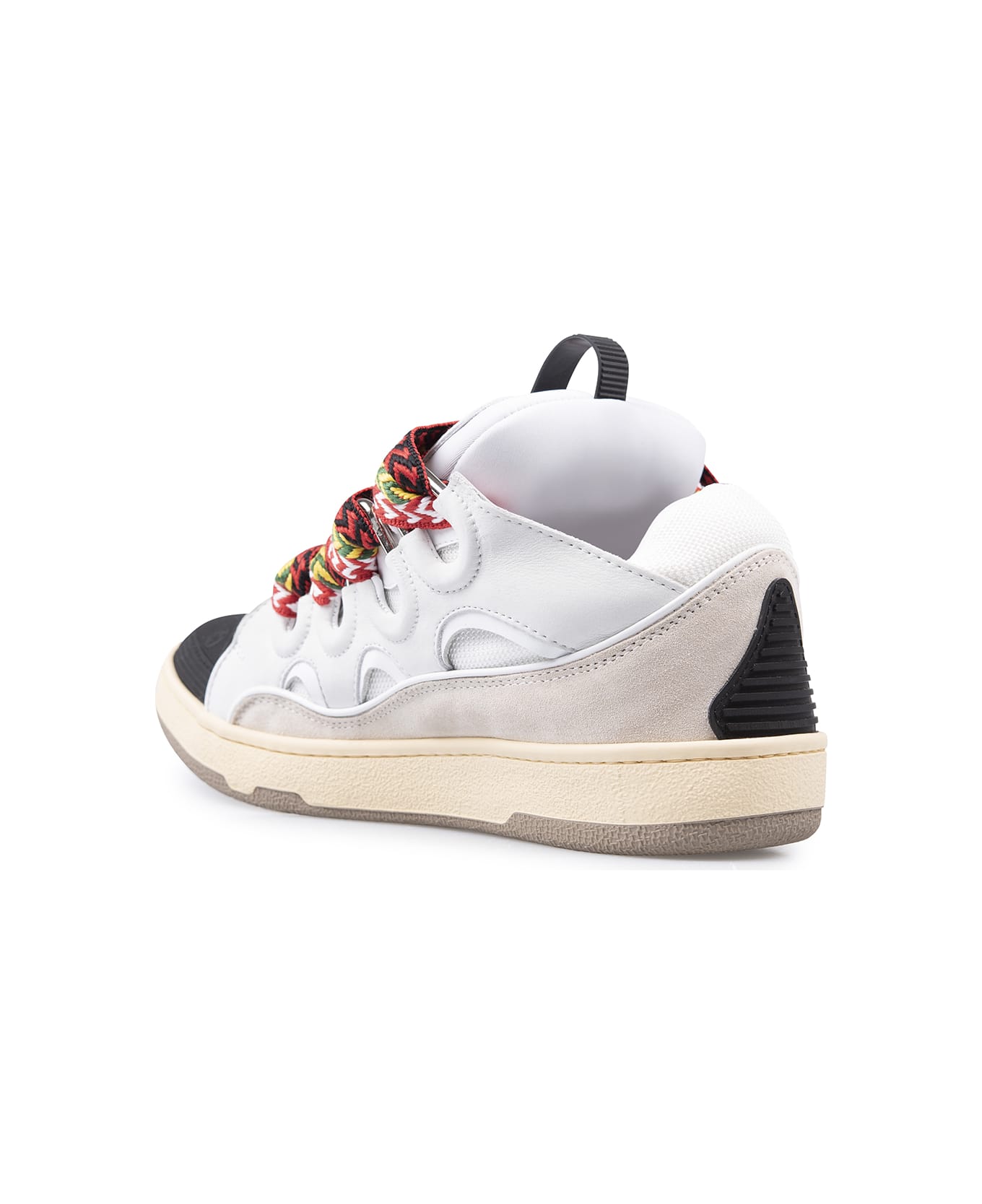 Lanvin "curb" Sneakers In White Leather - White