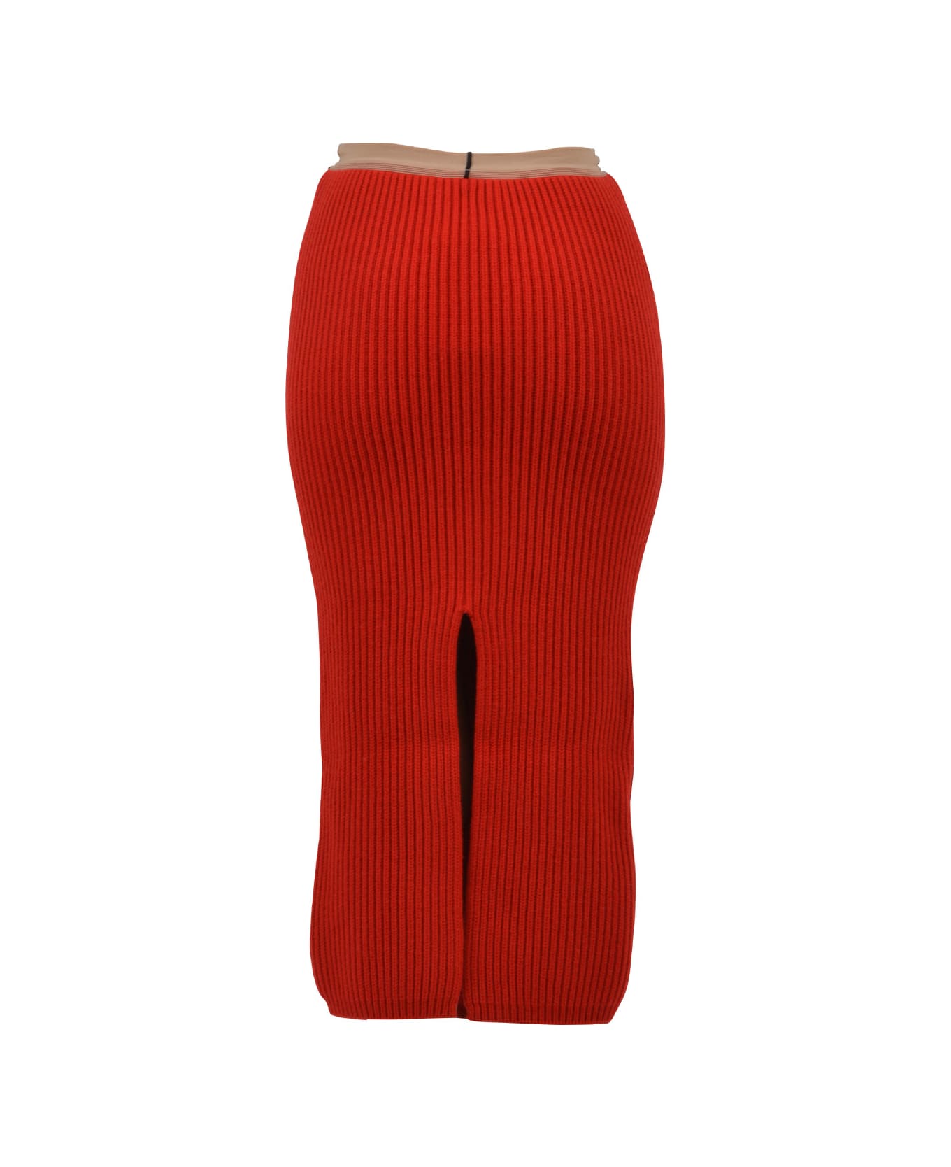 Calvin Klein Rib-knit Midi Skirt - RED スカート