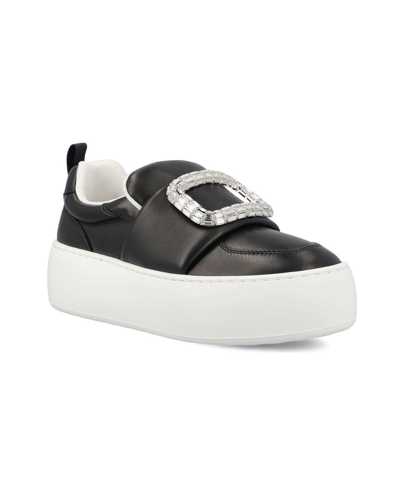 Roger Vivier Viv' Up Embellished Buckle Sneakers - Black