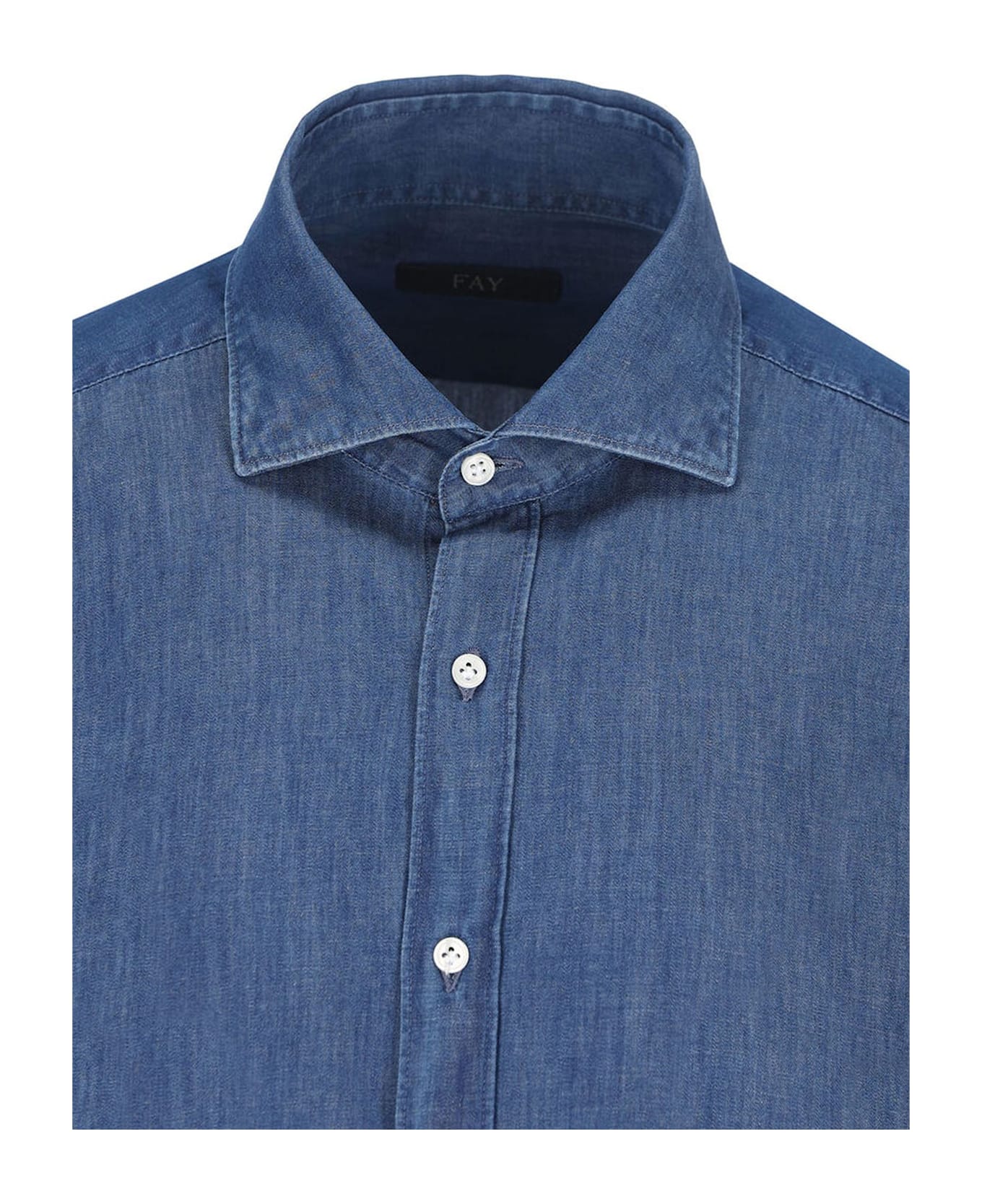 Fay Blue Cotton Denim Shirt