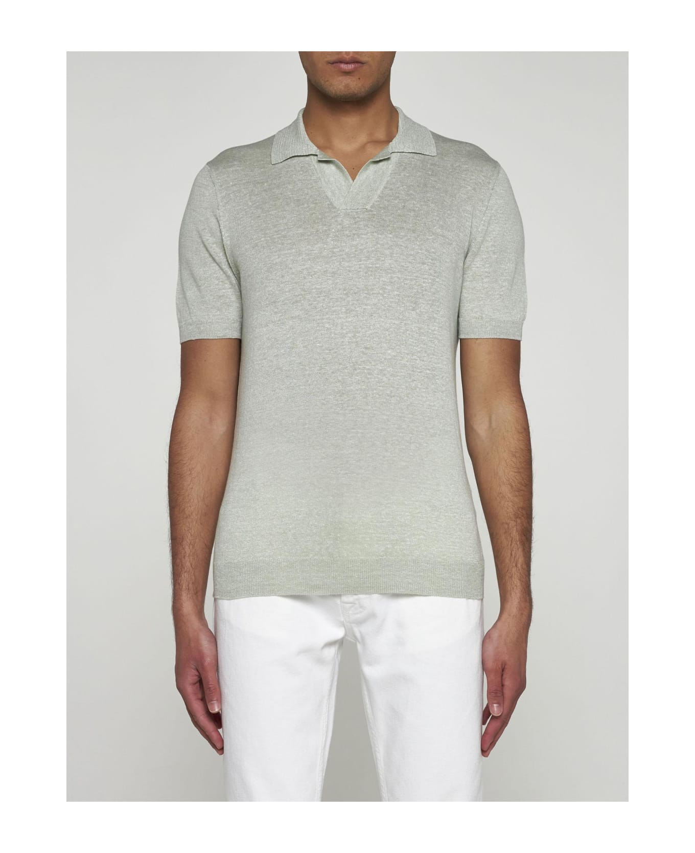 Tagliatore Linen And Cotton Polo Shirt - GREEN シャツ