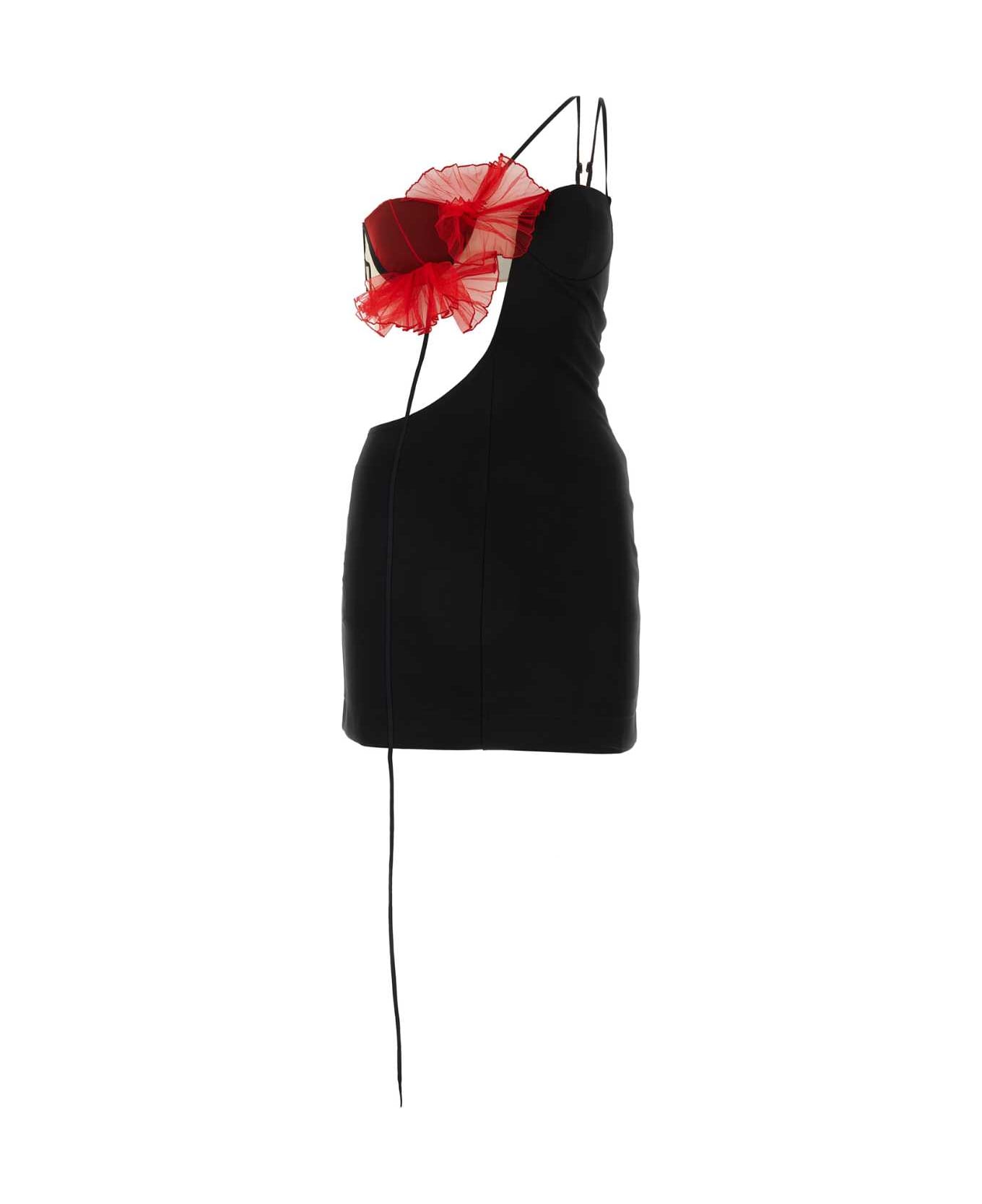 Nensi Dojaka Black Stretch Viscose Blend Mini Dress - BLACKRED