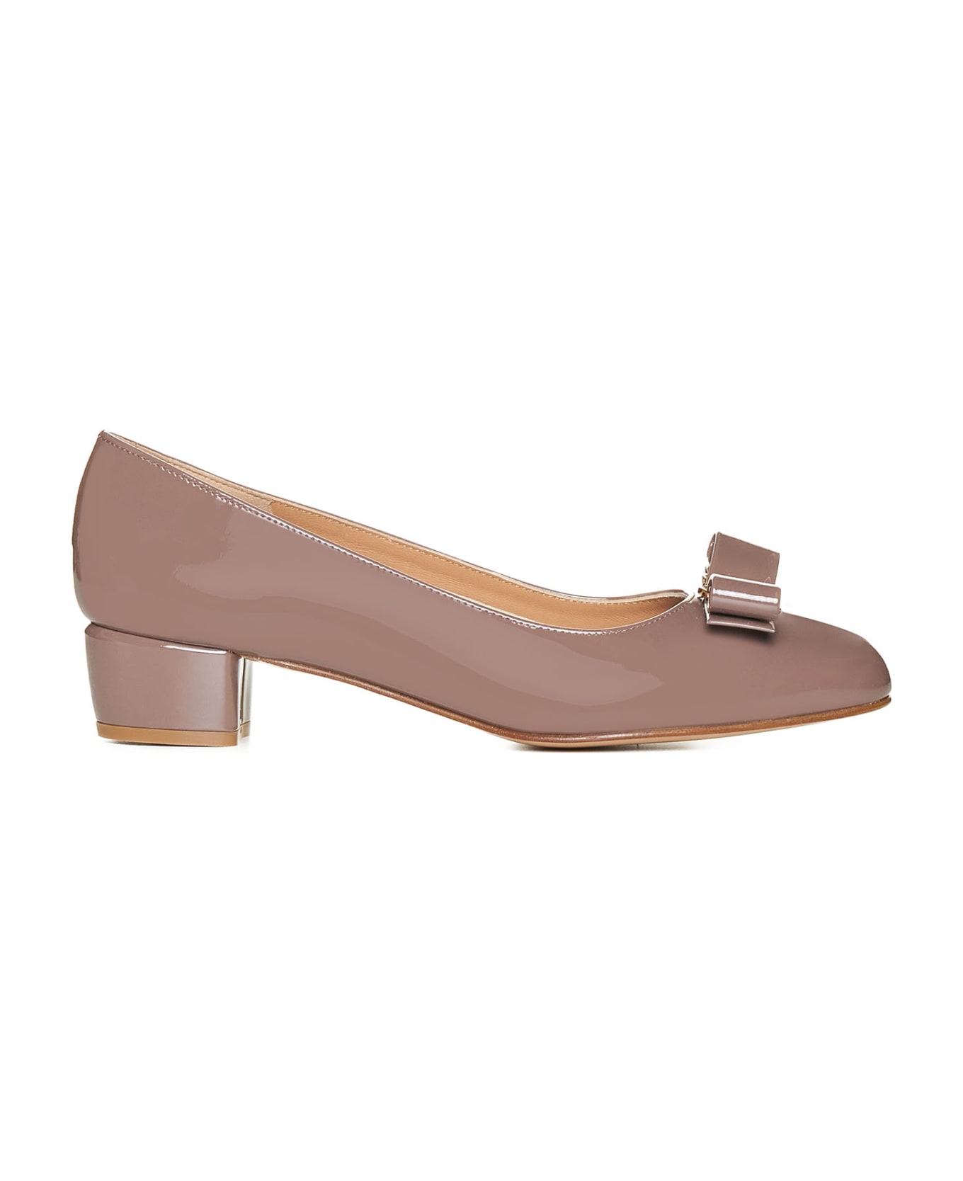 Ferragamo Bow-detailed Slip-on Pumps - Caraway seed