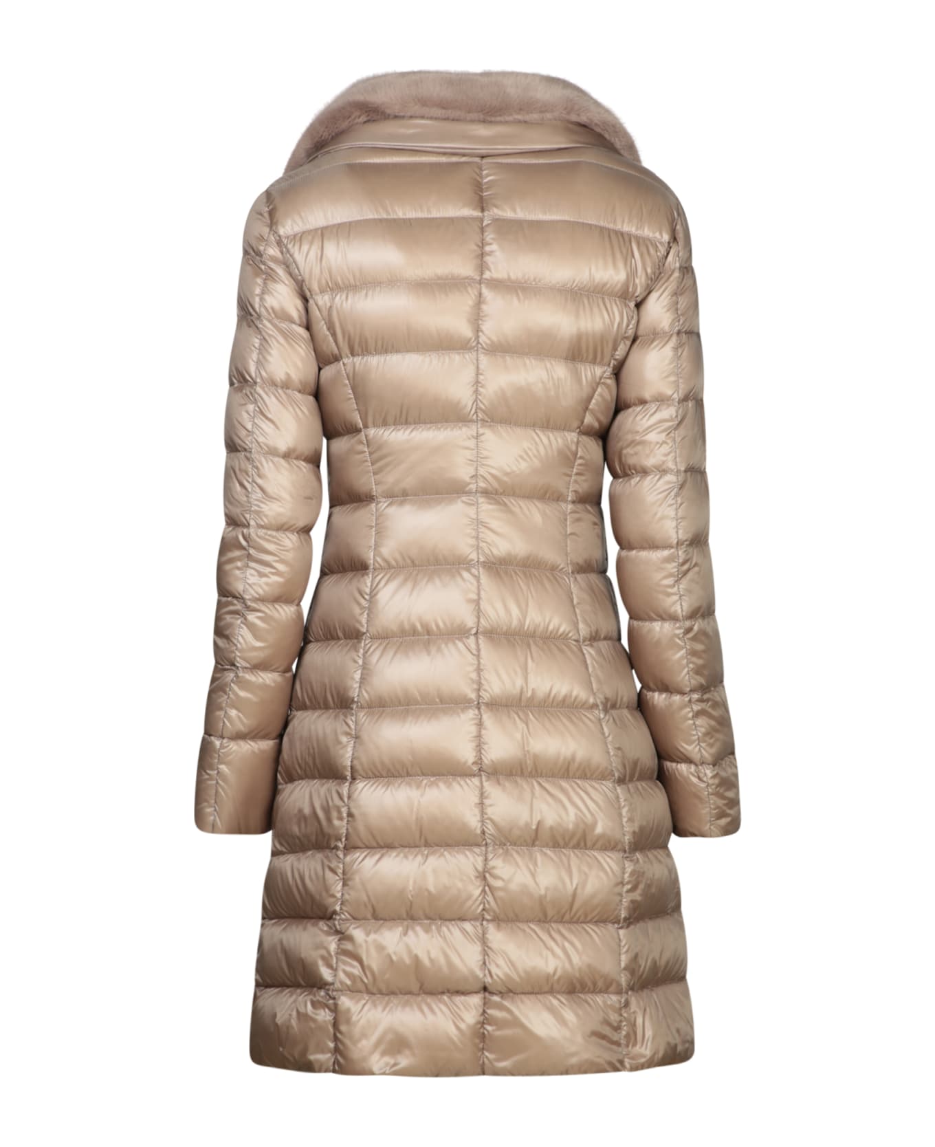 Herno Elisa Long Ecofur Taupejacket - Beige