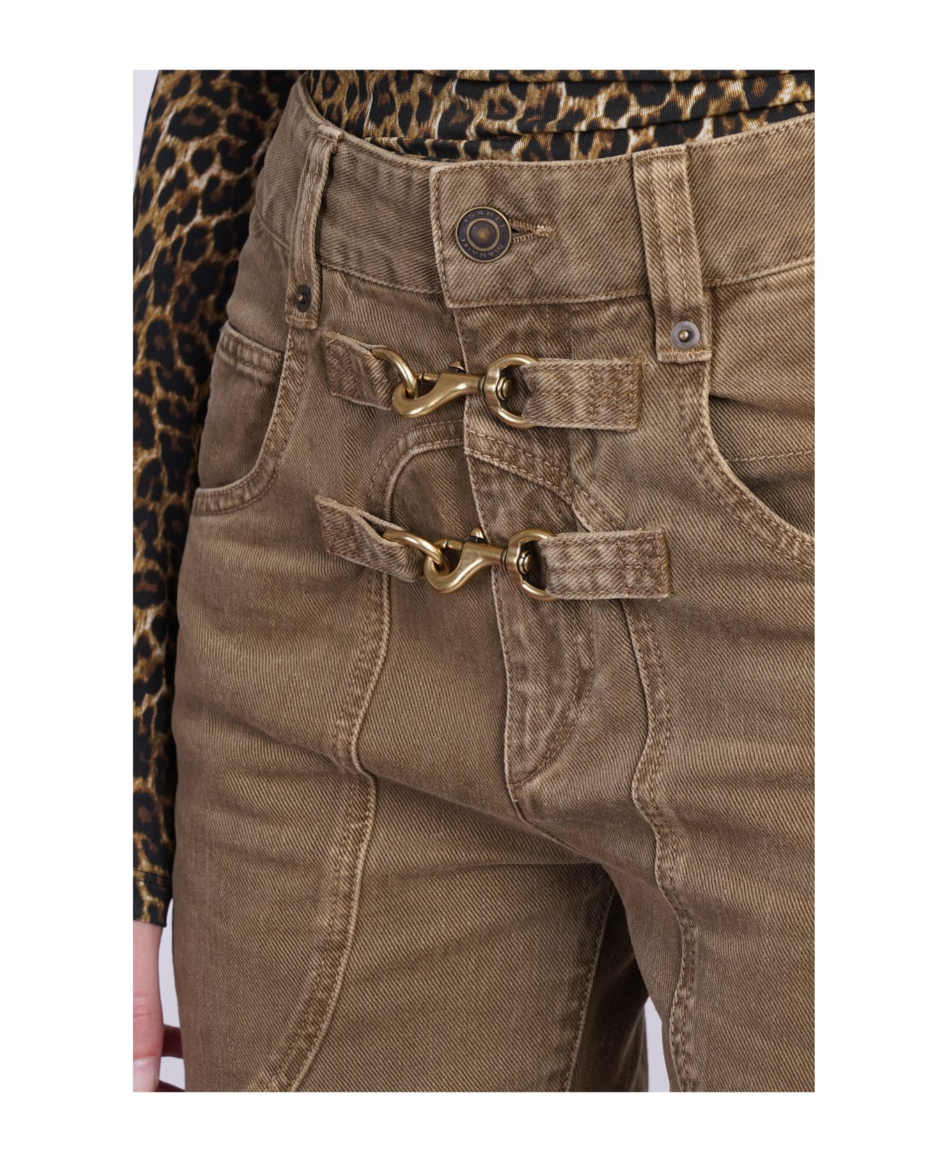 Isabel Marant Brinley Logo-patch Jeans - beige