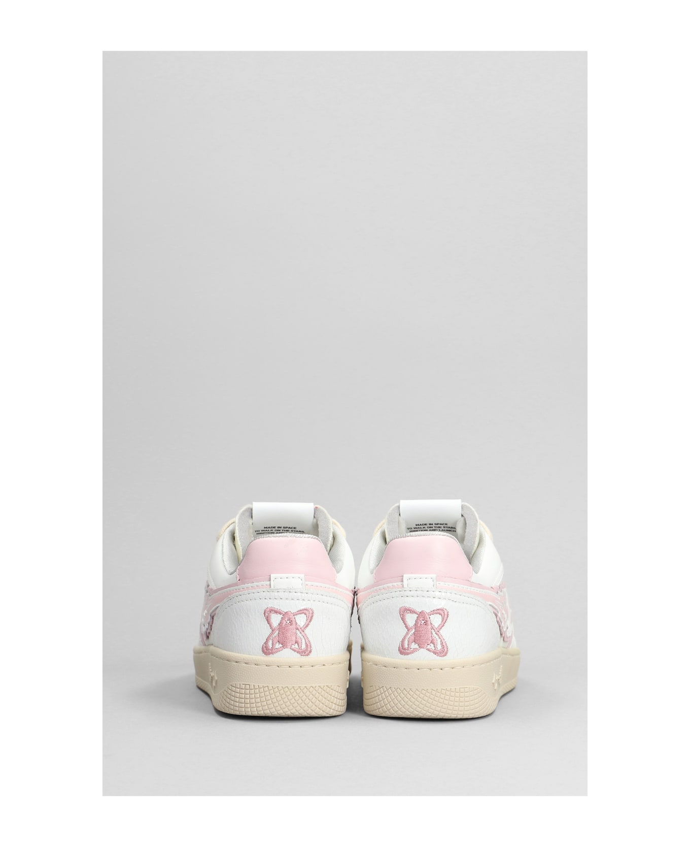 Enterprise Japan Sneakers In White Leather - White and pink