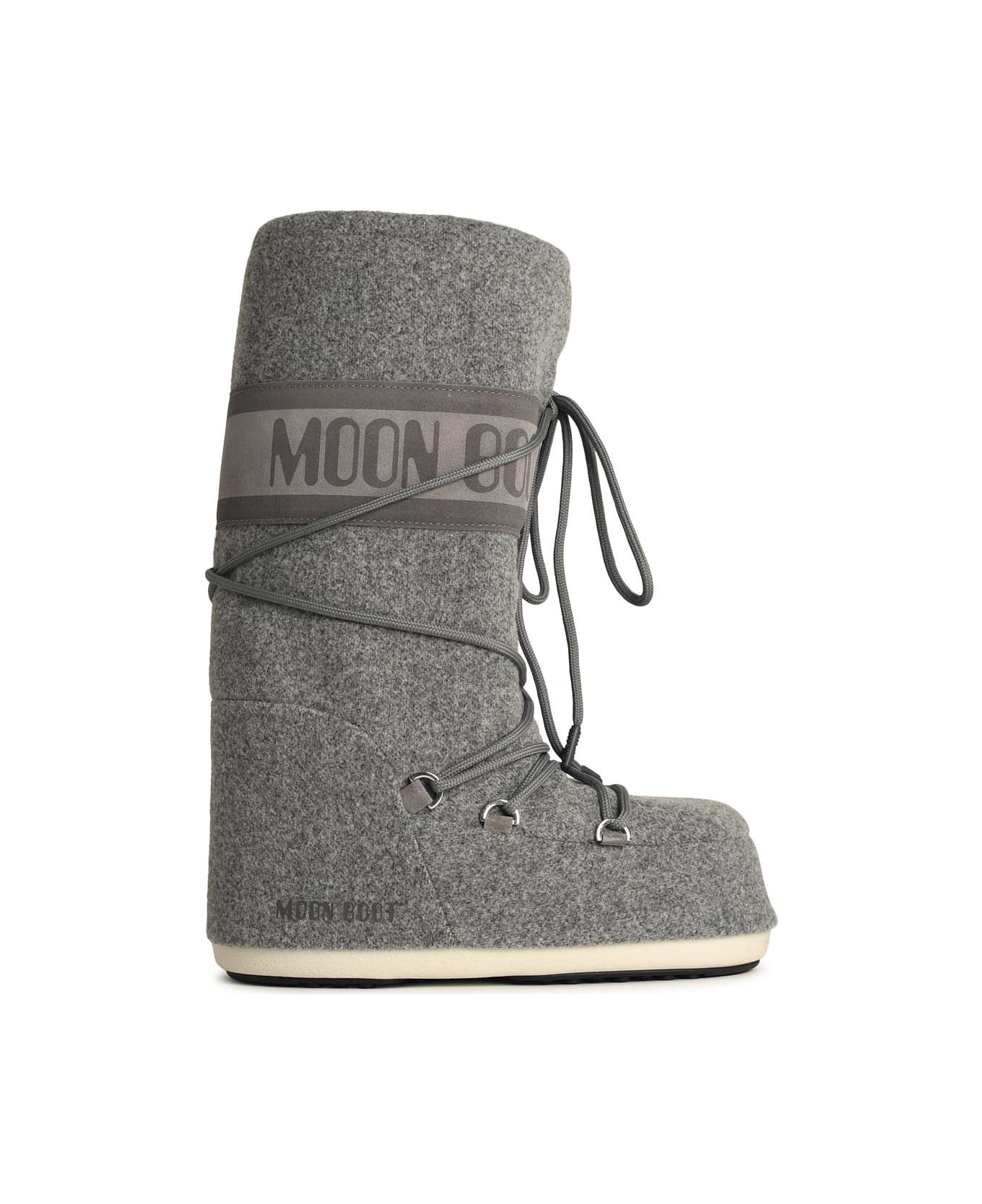 Moon Boot 'icon' In Grey Fabric - Grey