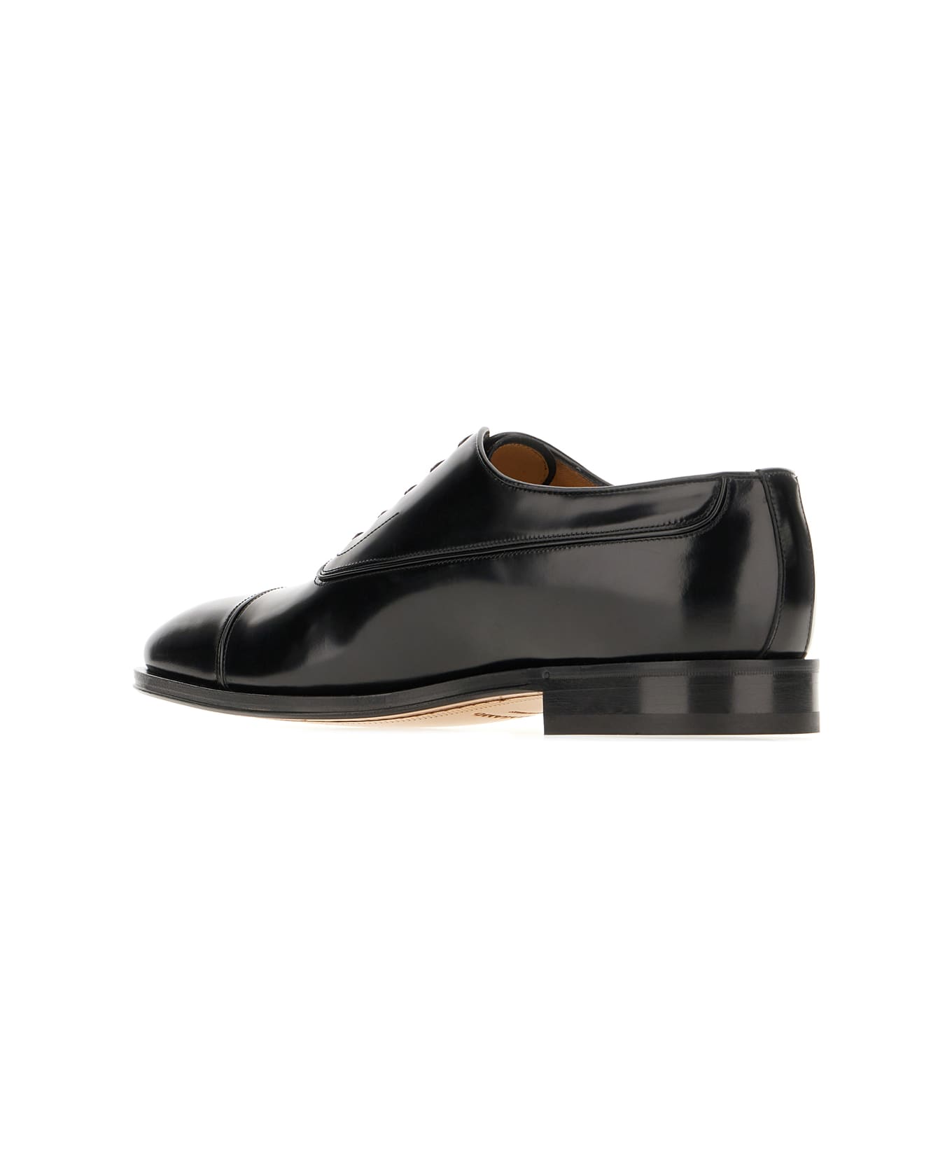 Ferragamo Black Leather Lace-up Shoes - Nero