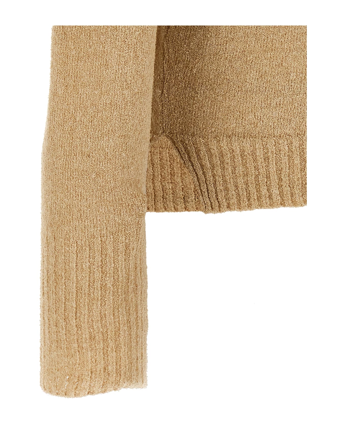 Ma
ry
ya Bouclé Cotton Polo Shirt - Beige