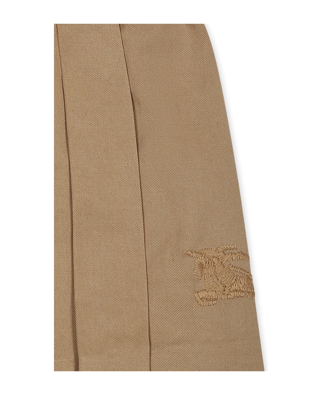 Burberry Beige Skirt For Baby Girl With Equestrian Knight Logo - Beige