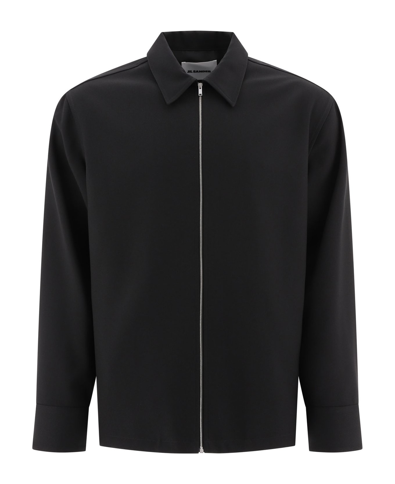 Jil Sander Long-sleeved Gabardine Shirt - BLACK