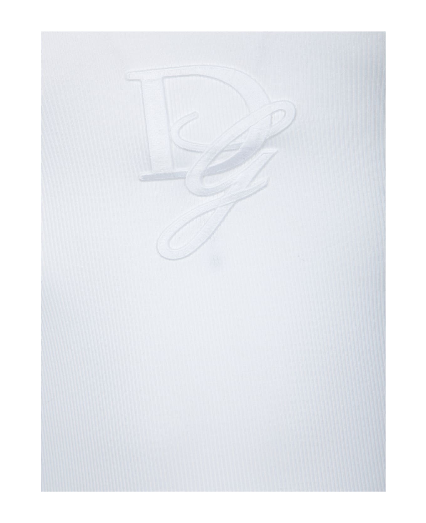 Dolce 
Gabbana Dg White Cotton Tank Top - White