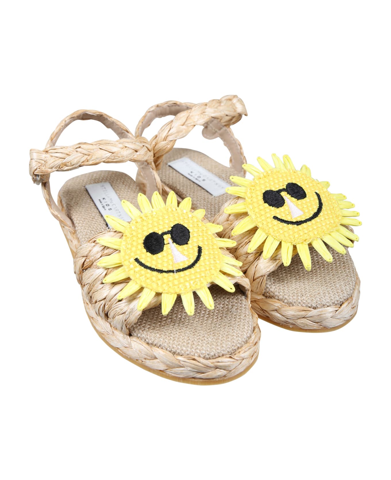Stella McCartney Beige Sandals For Girl With Sole - Marrone