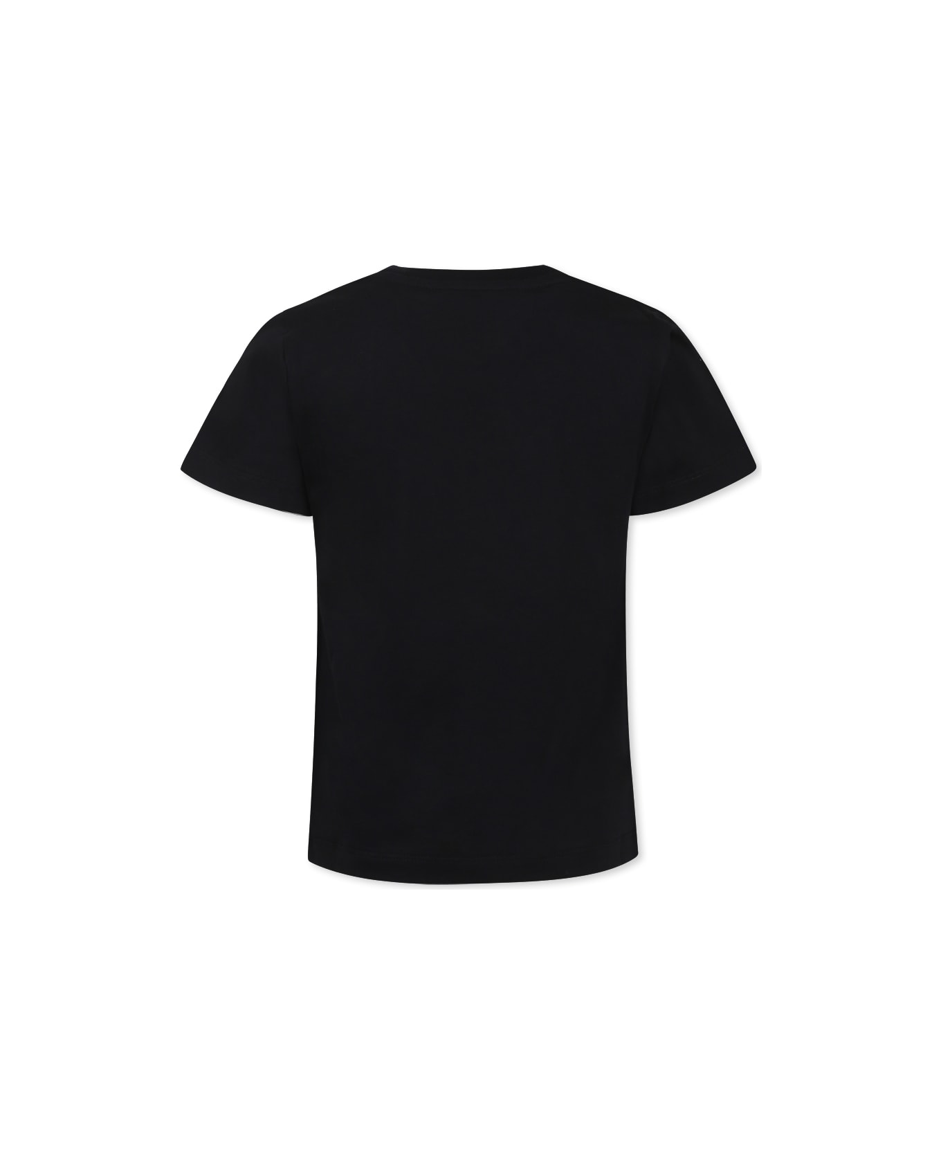 Balmain Black T-shirt For Girl With A Silver Rhinestone Logo - Black