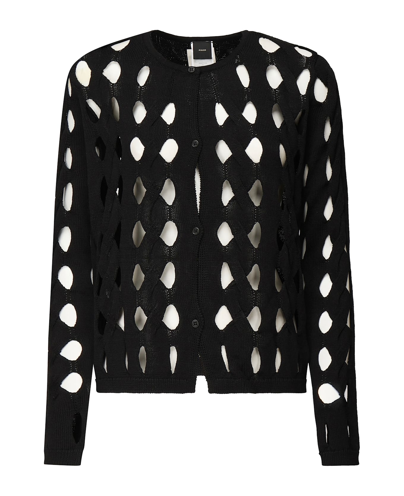 Pinko Openwork Knit Cardigan - Black