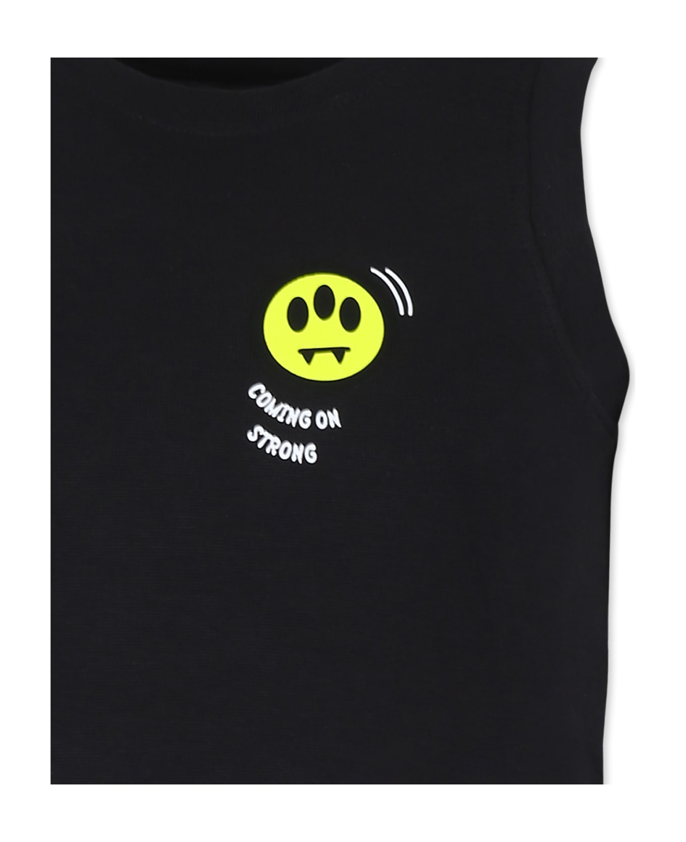 Barrow Black Tank Top For Girl With Smiley - Black