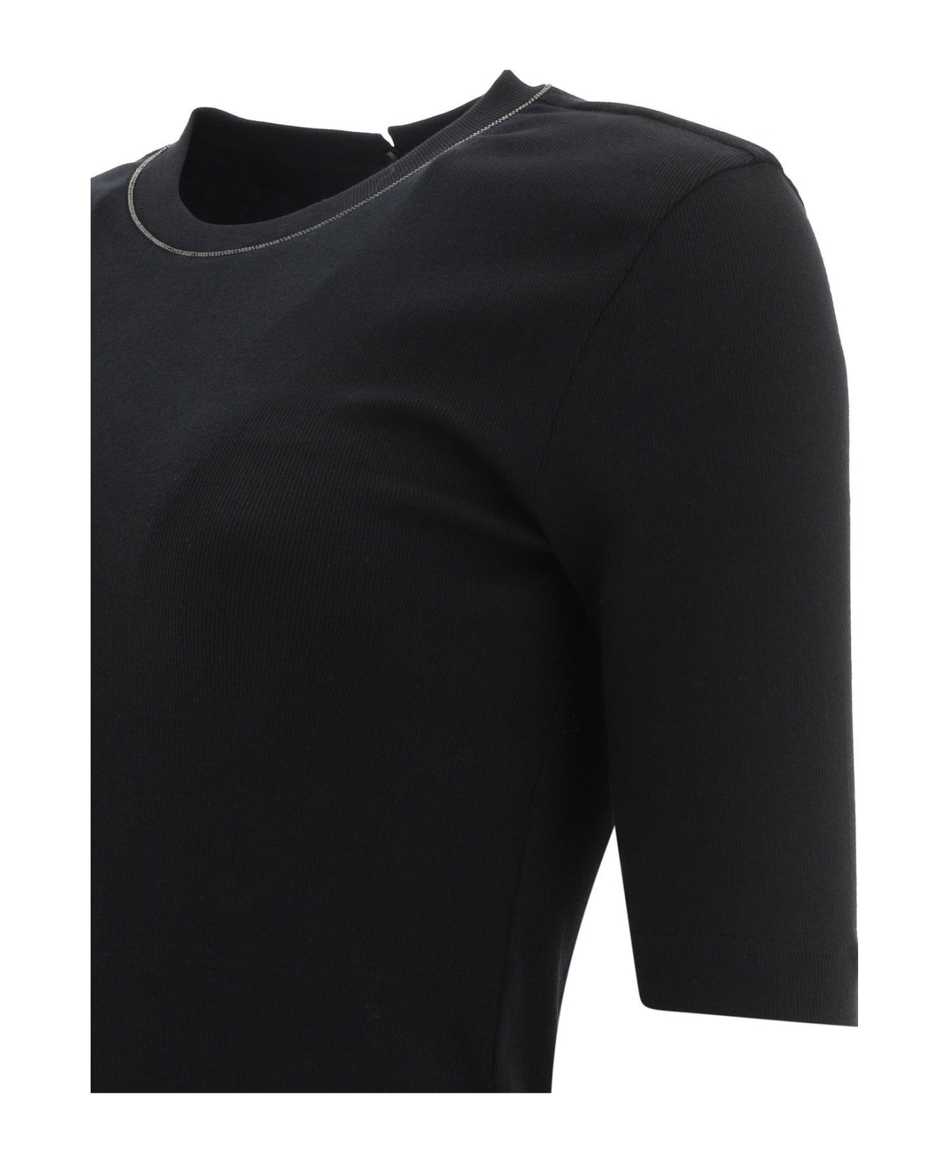 Brunello Cucinelli Embellished Short-sleeved T-shirt - Black