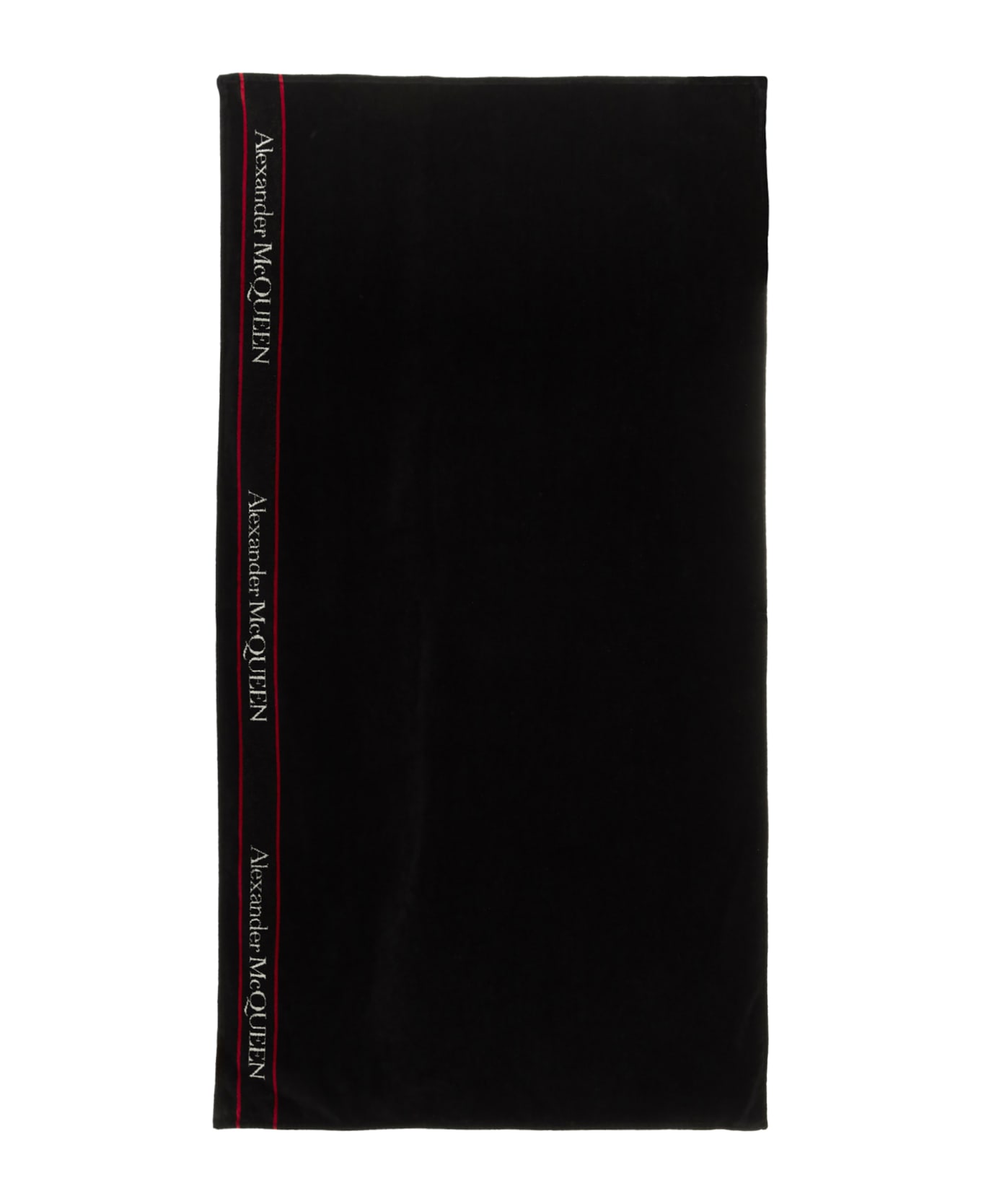 Alexander McQueen Logo Beach Towel - Black  