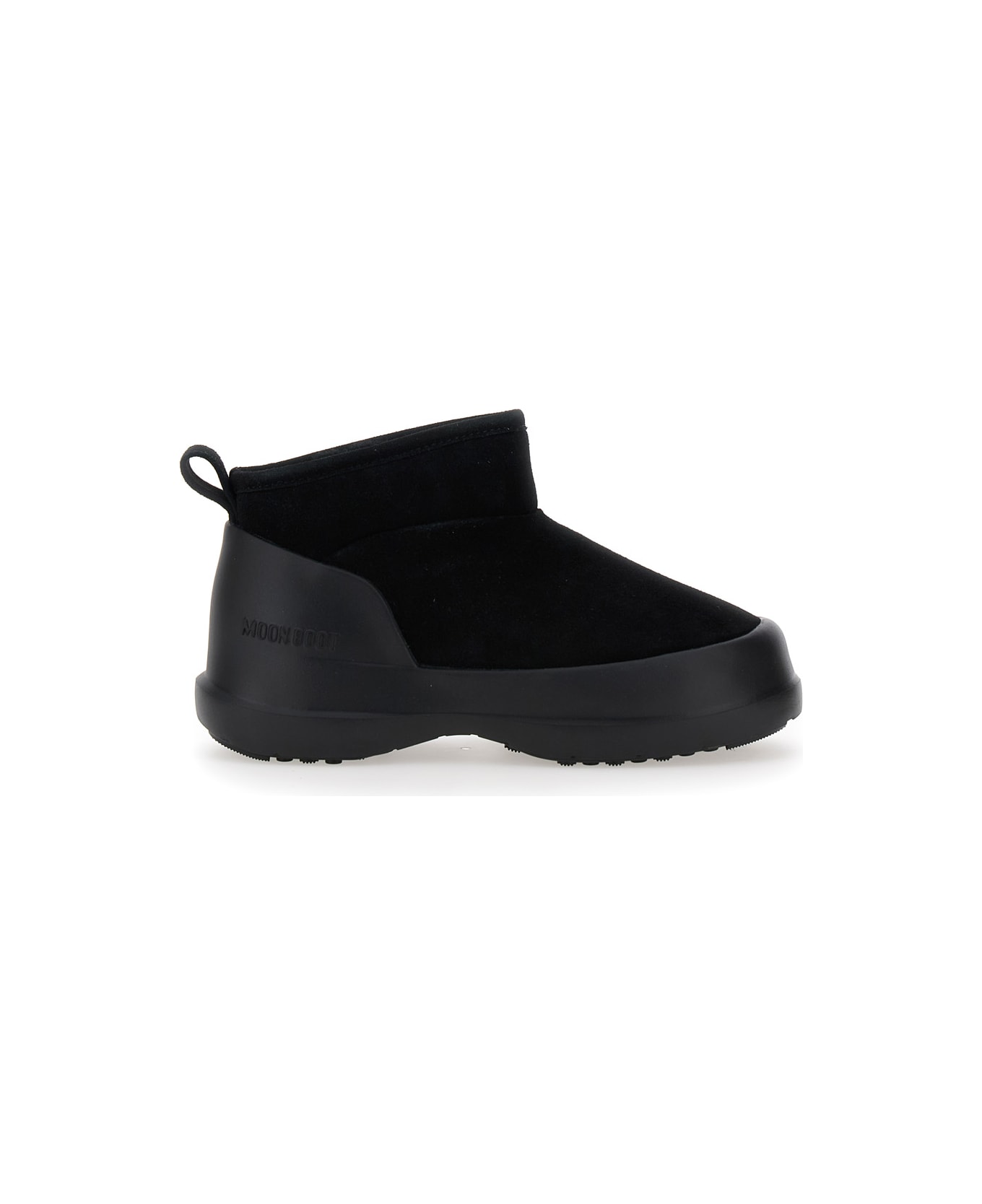 Moon Boot 'luna' Black Ankle Boots In Suede And Tech Fabric Woman - Black
