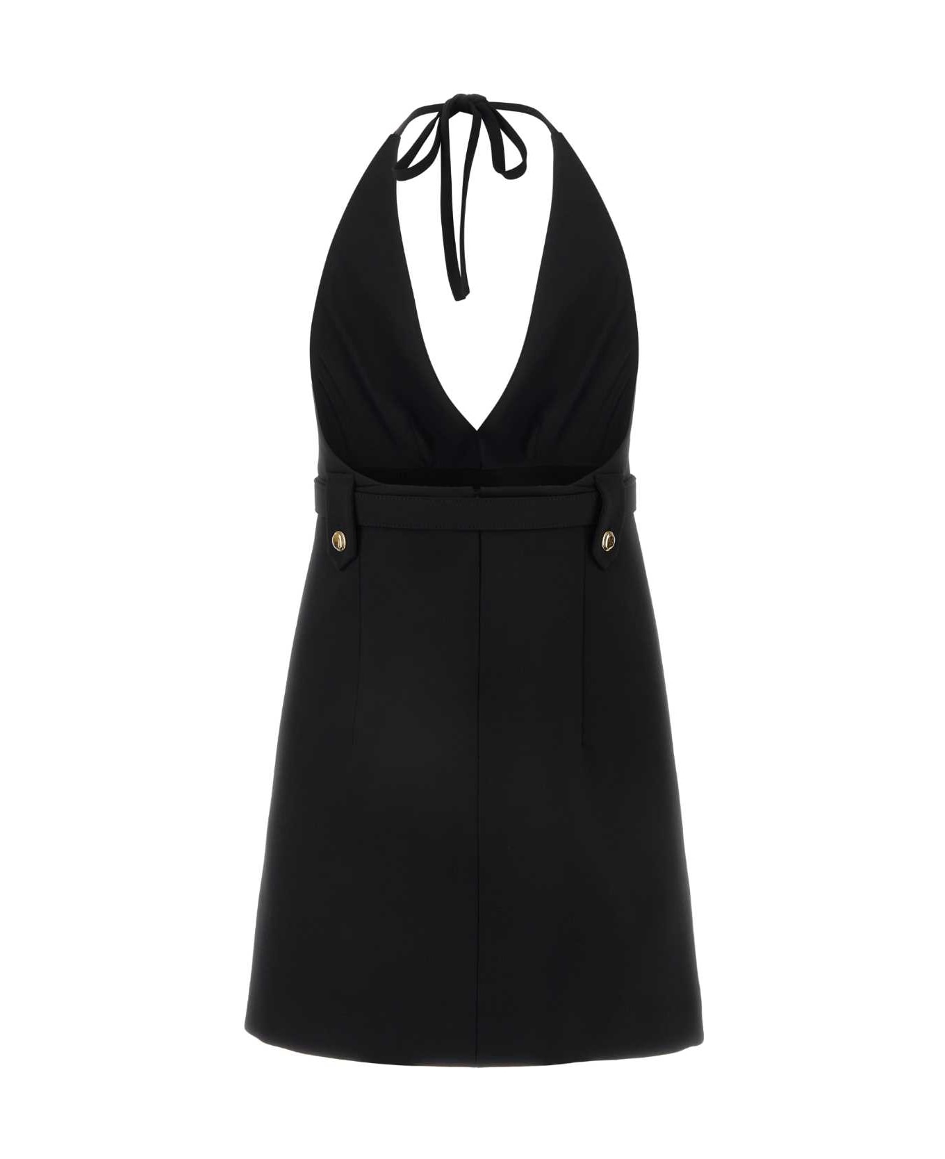 Miu Miu Black Stretch Wool Dress - NERO