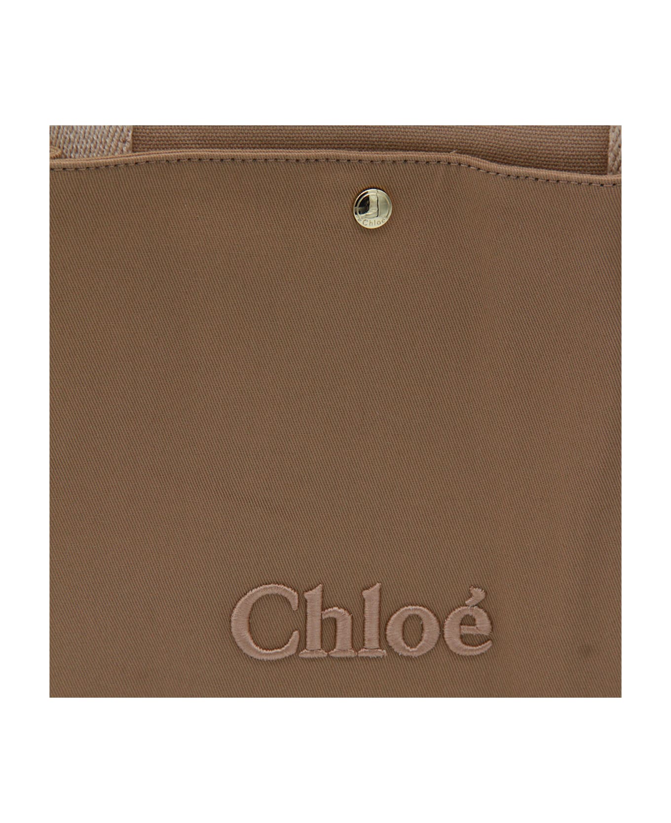 Chloé Beige Cotton Totes - Beige