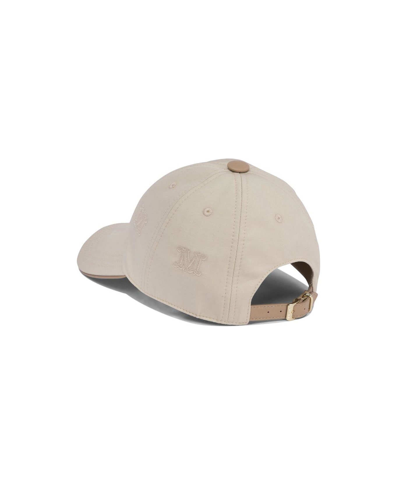 Max Mara Logo Embroidered Baseball Cap - Beige