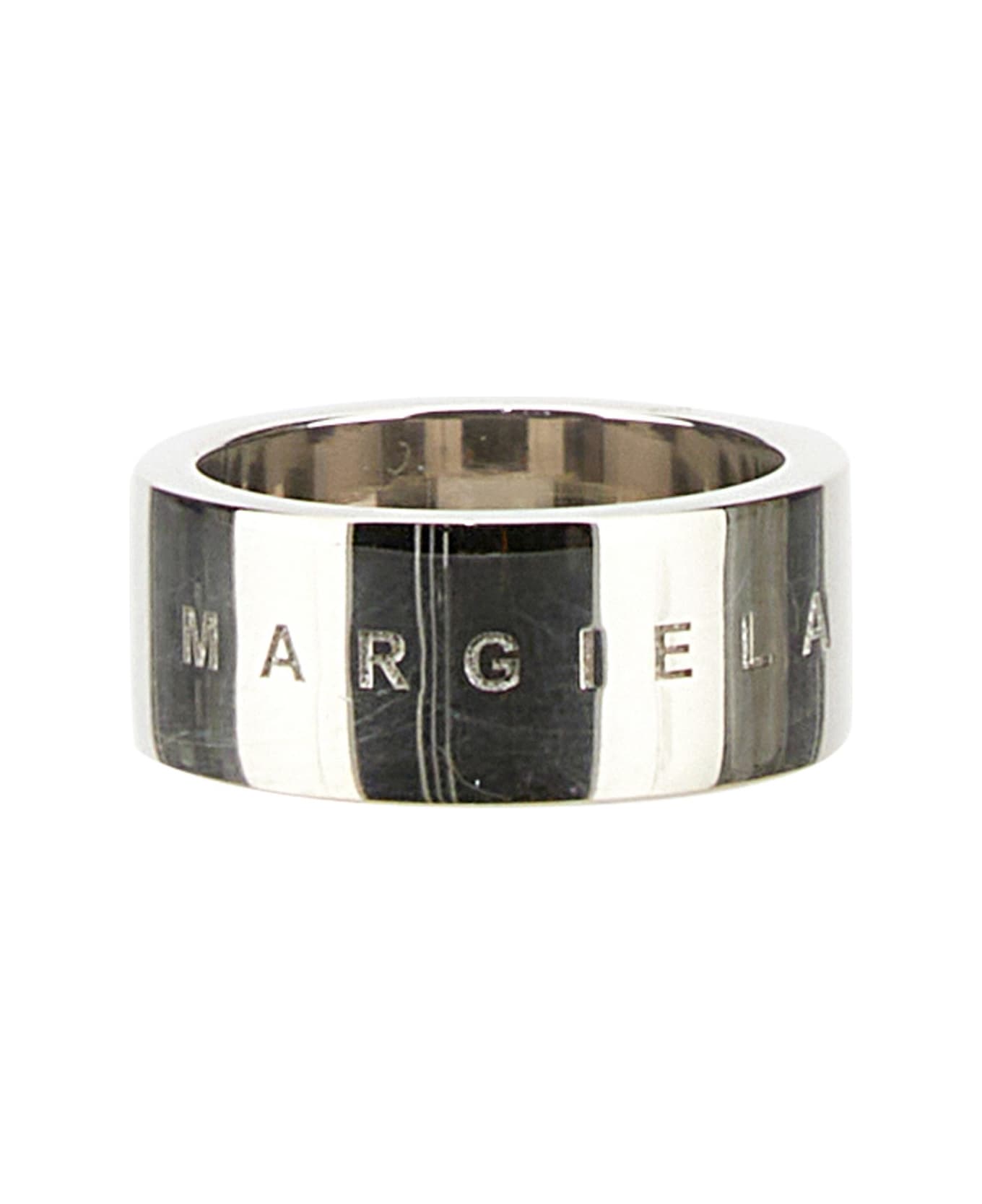 MM6 Maison Margiela Rigid Logo Ring - ARGENTO