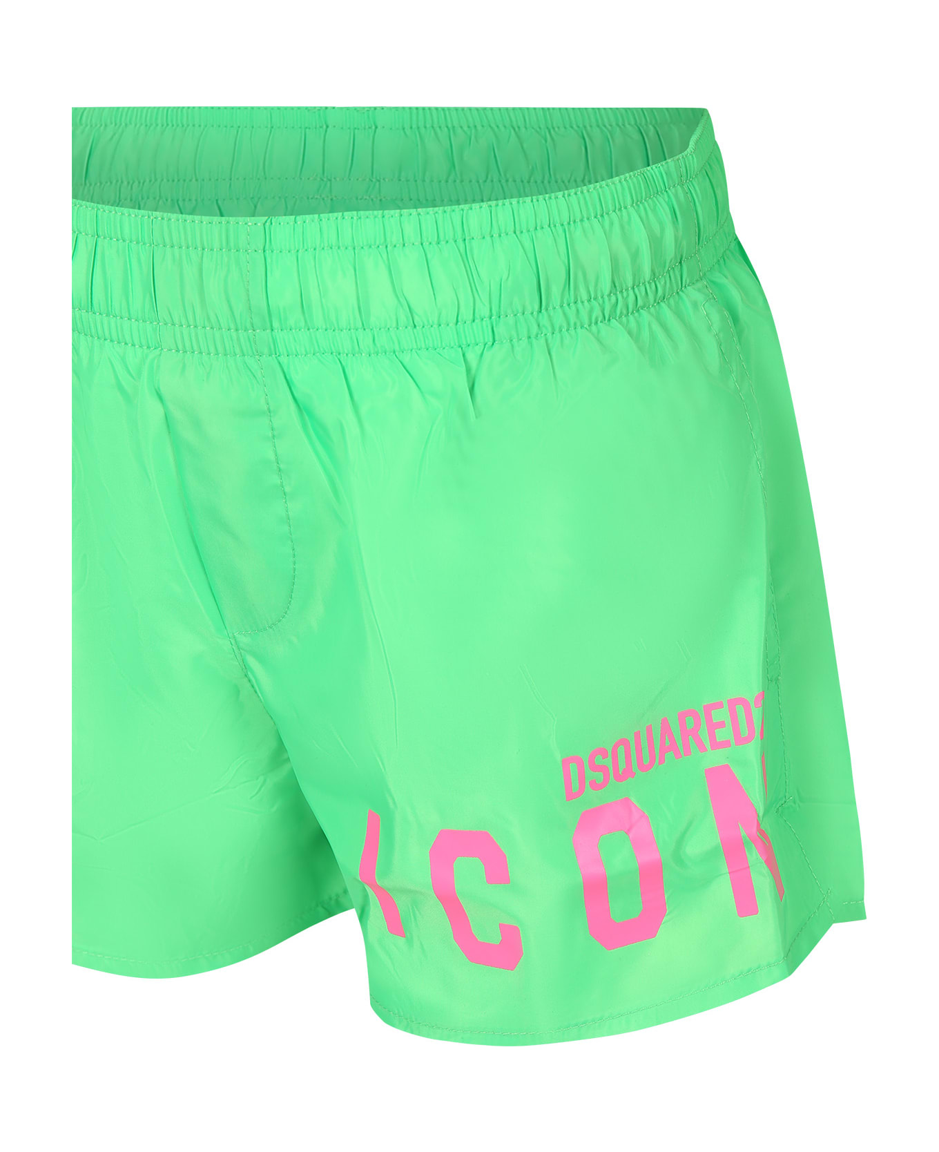 Dsquared2 Green Swim Shorts For Boy With Logo - Green