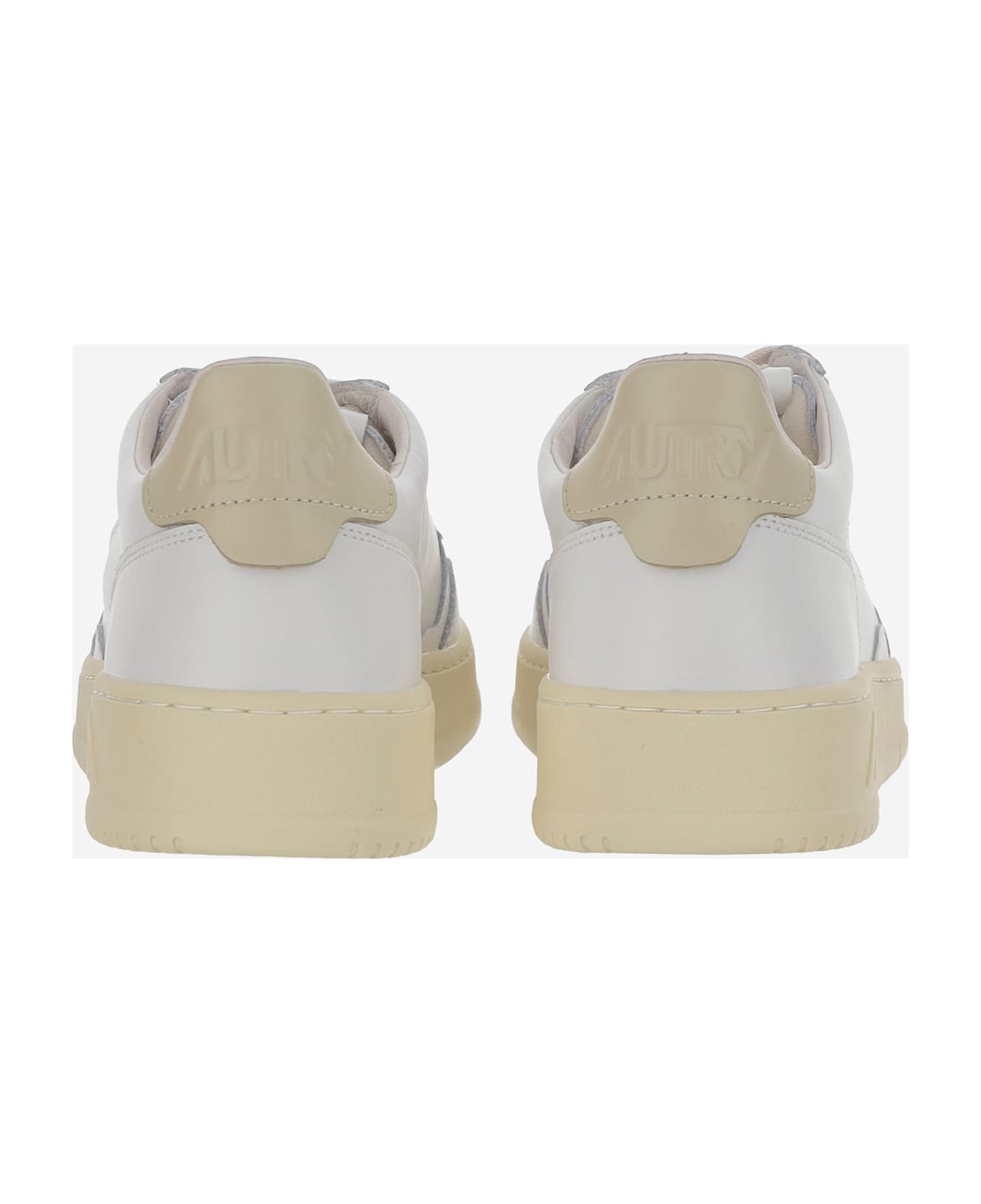 Autry Low Medalist Leather Sneakers - Beige