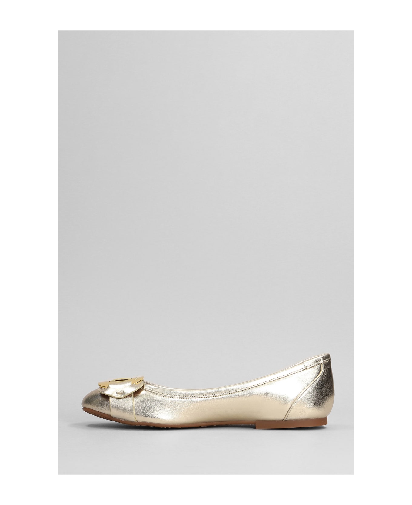 See by Chloé Chany Ballet Flats In Gold Leather - Grey