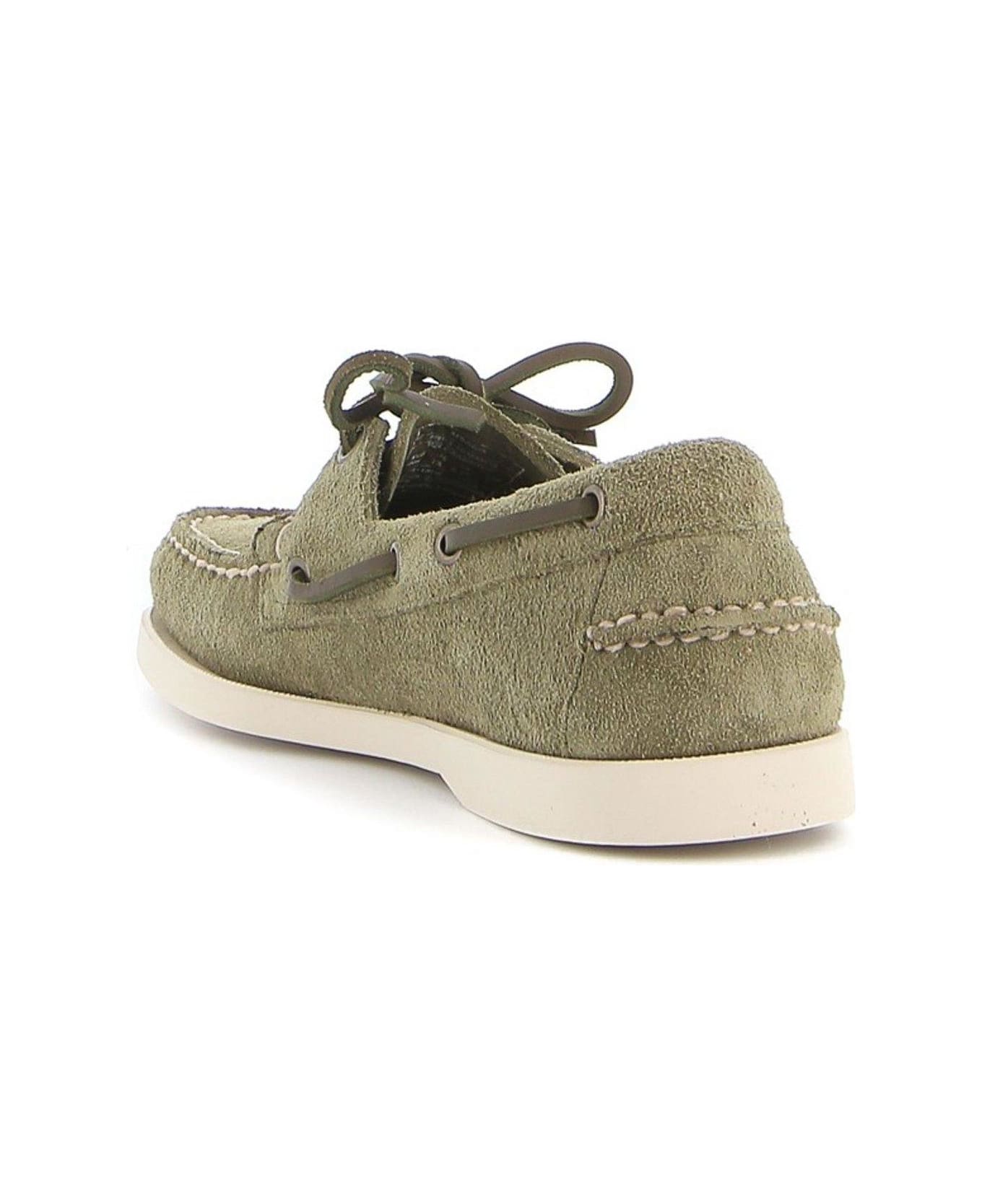 Sebago Lace-up Round Toe Boat Shoes - Green Military