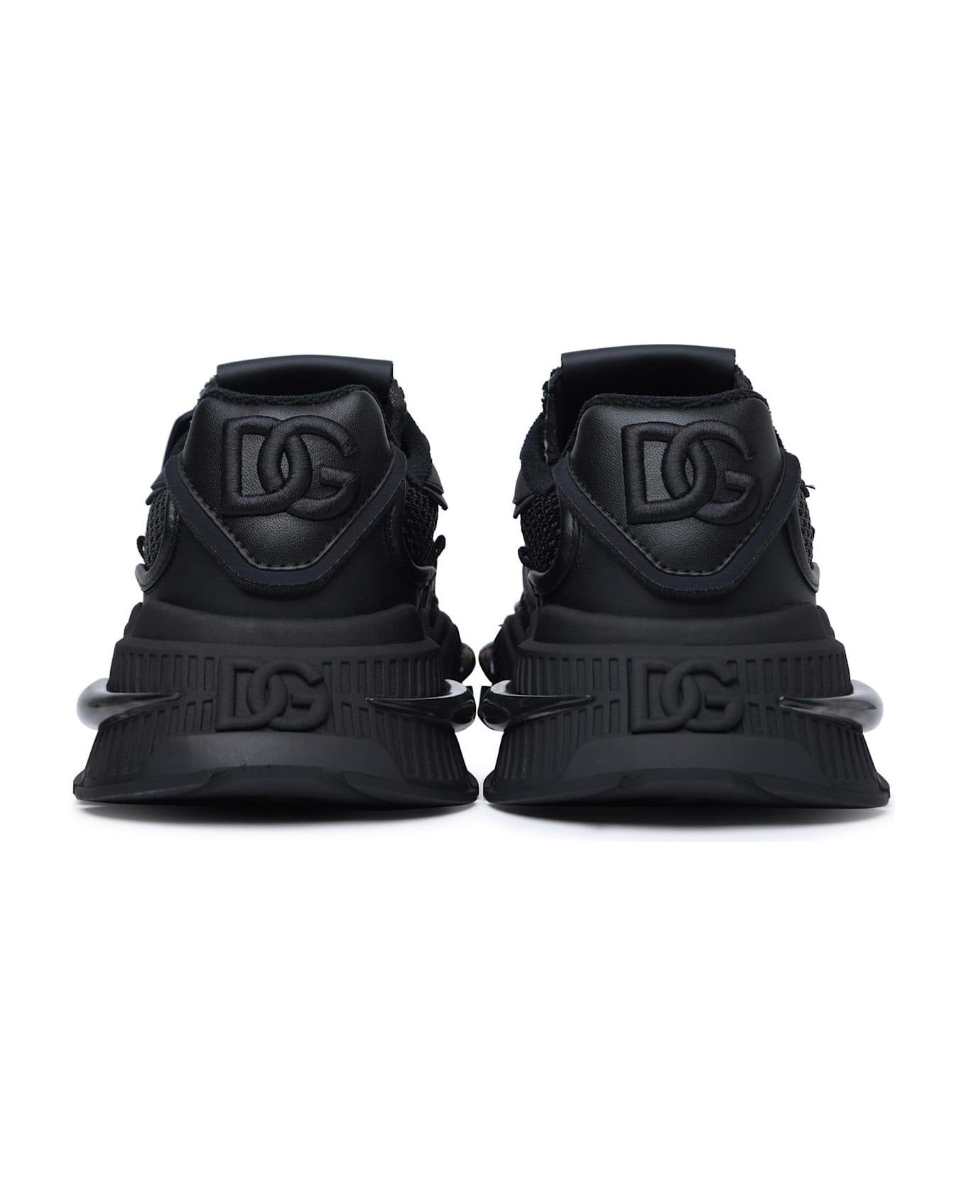 Dolce & Gabbana 'airmaster' Black Calf Leather Blend Sneakers - NERO/GRAFITE