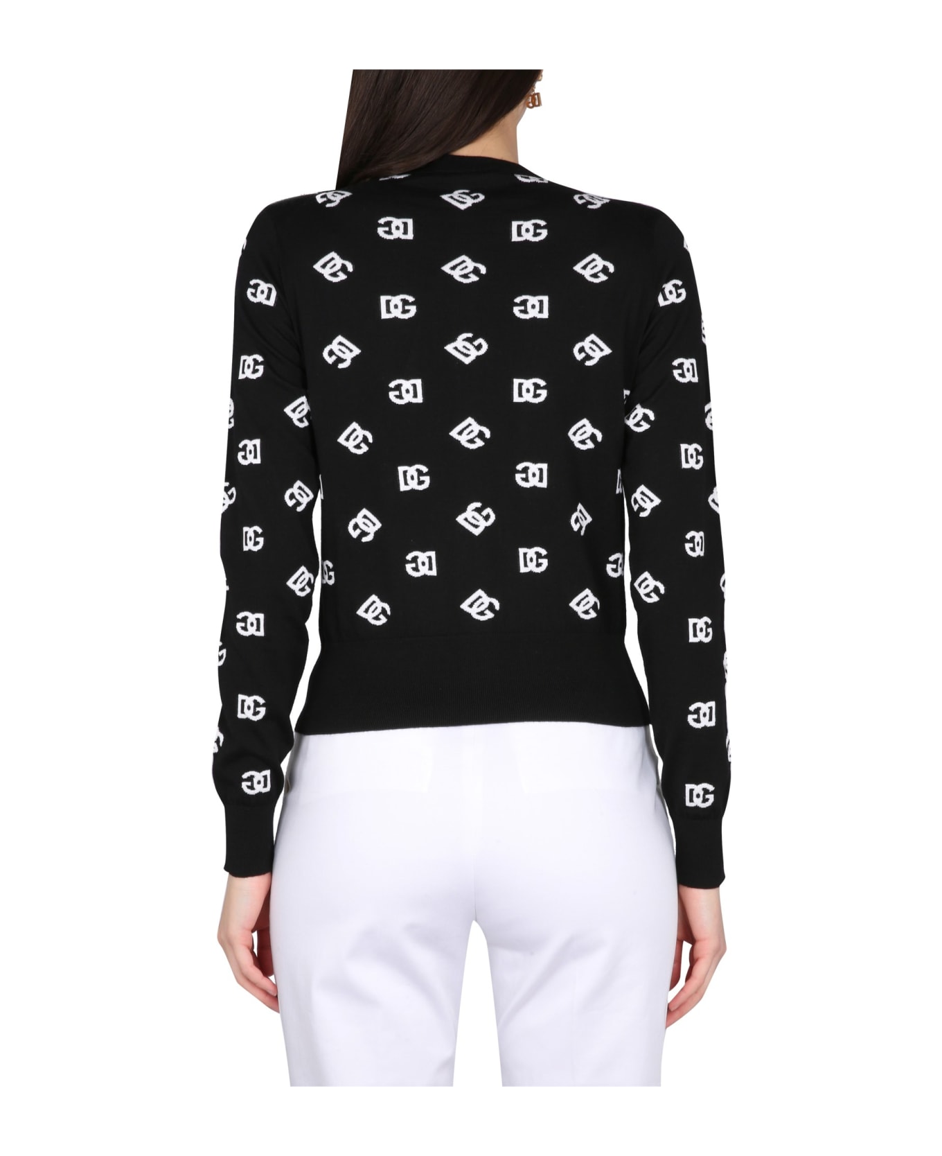 Dolce & Gabbana Cardigan With Buttons - BLACK/WHITE