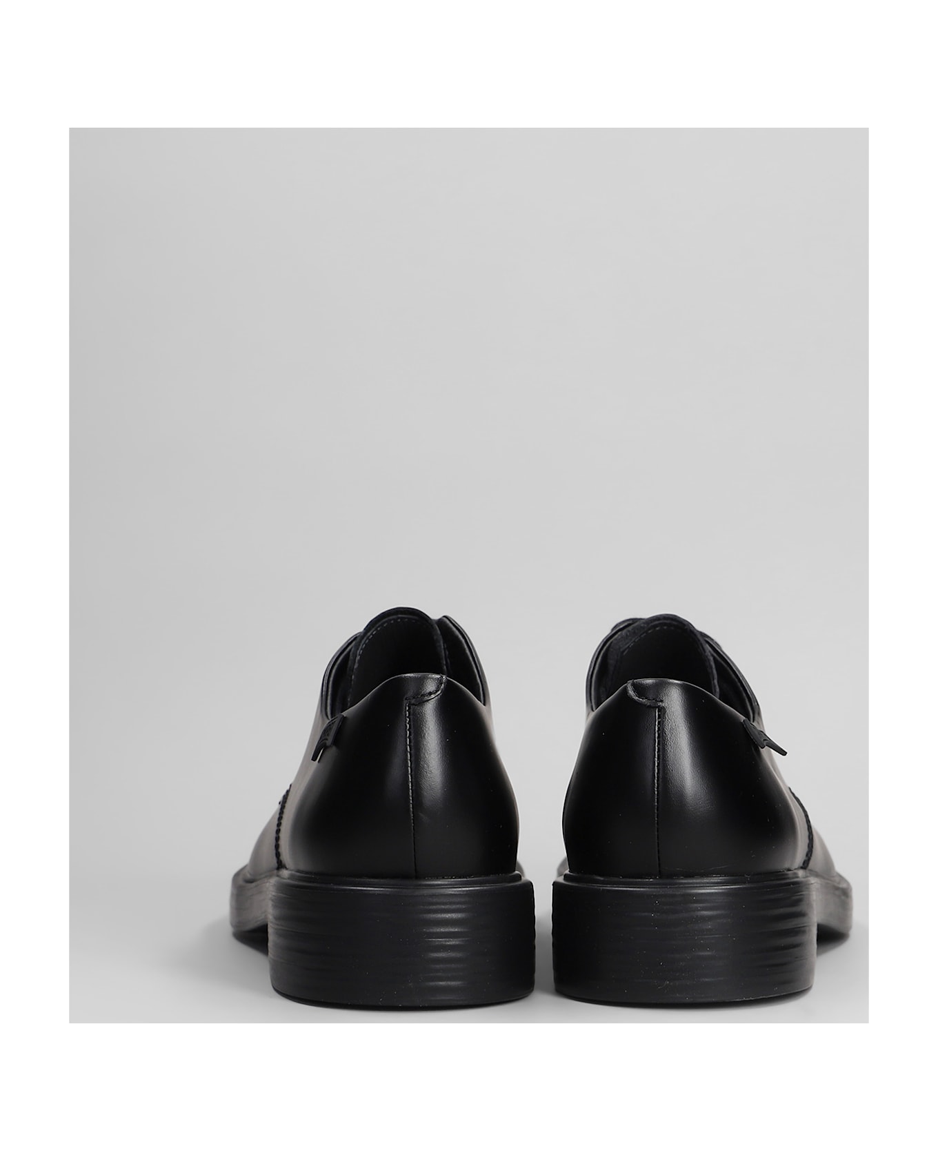 Camper Dean Lace Up Shoes In Black Leather - DEAN NEGRO