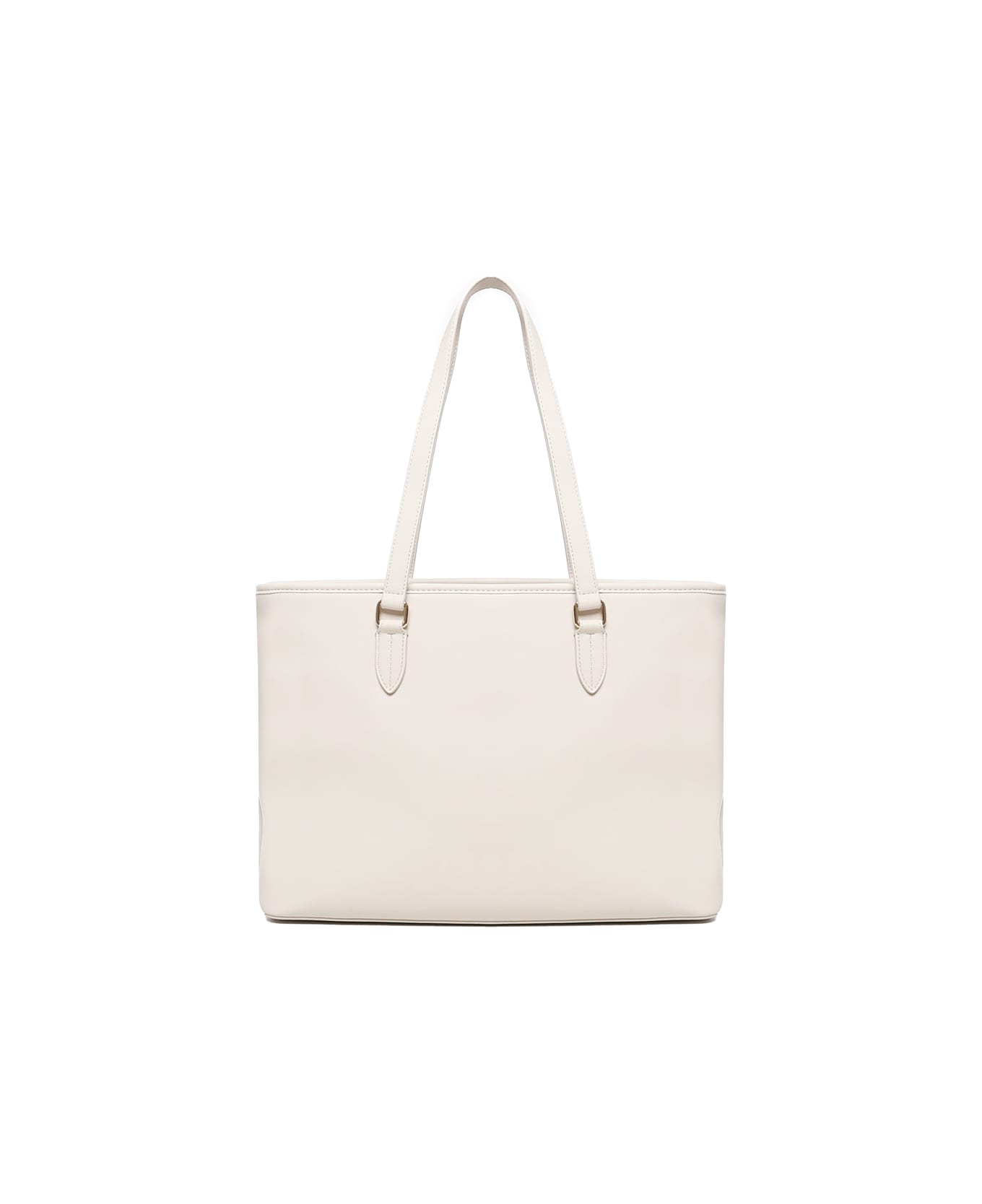 Love Moschino Shopping Bag With Logo - Ivory トートバッグ
