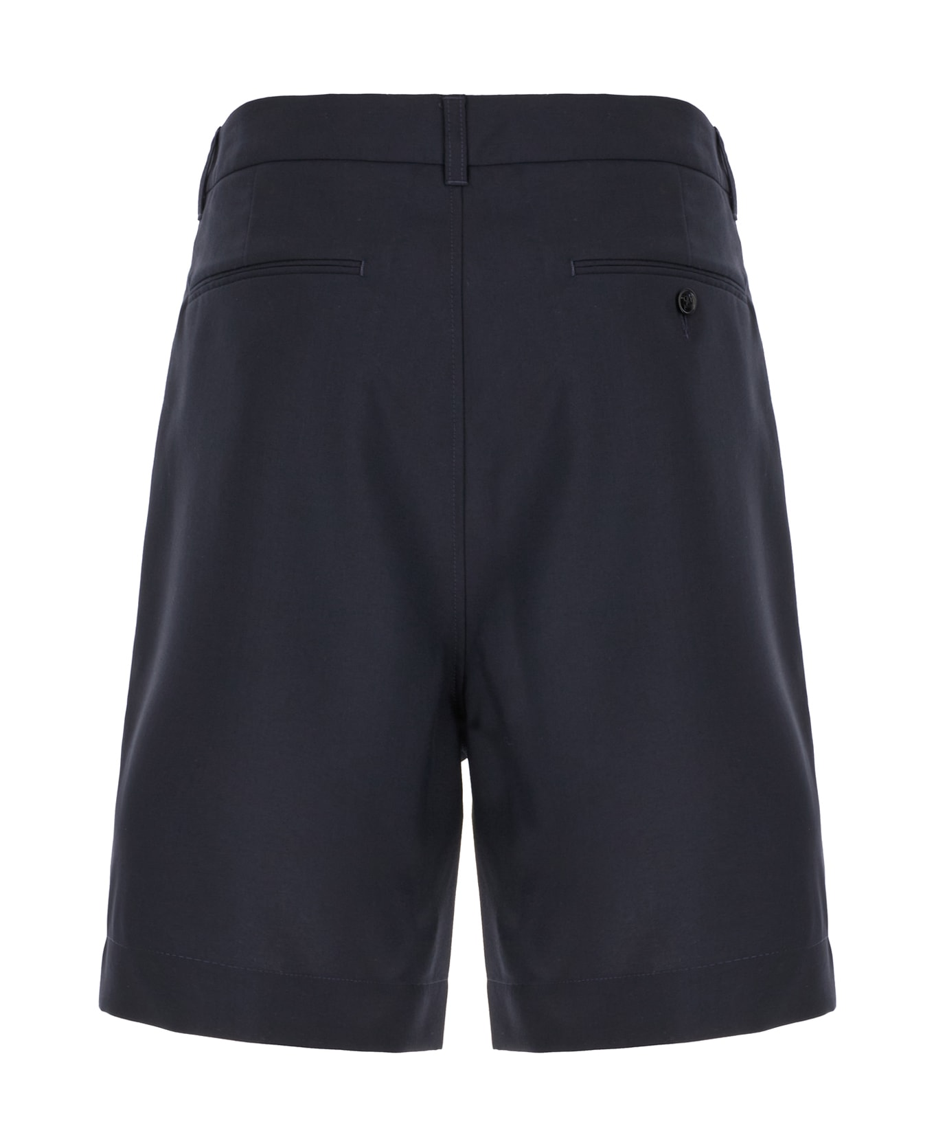 Marni Navy Blue Wool Bermuda Shorts - BLUBLACK