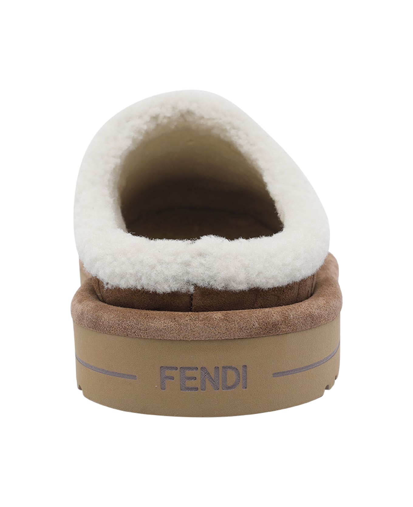 Fendi Ff Motif Embossed Mules - Brown