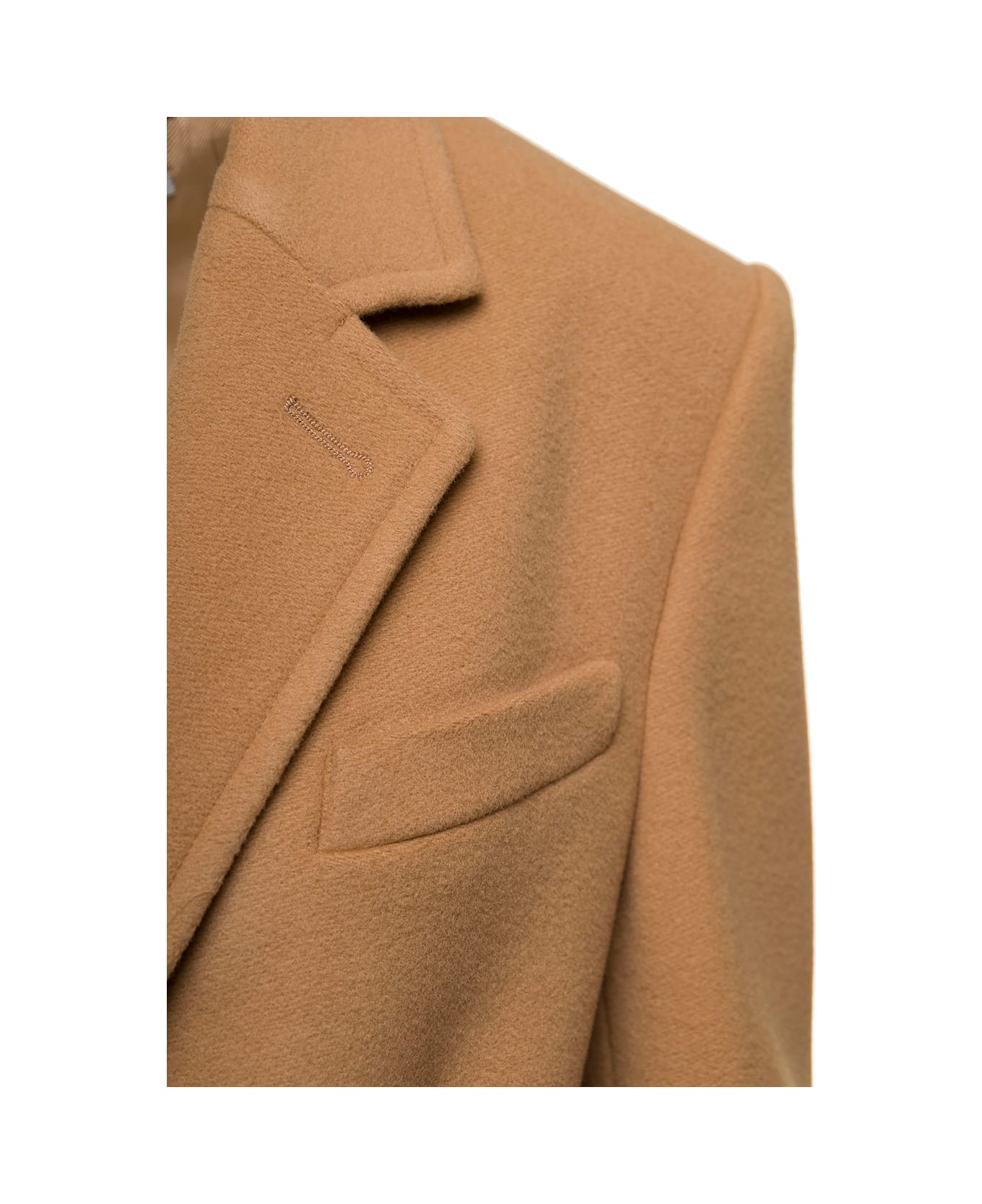 Stella McCartney Structured Single-breasted Coat With Notched Revers In Wool - Beige