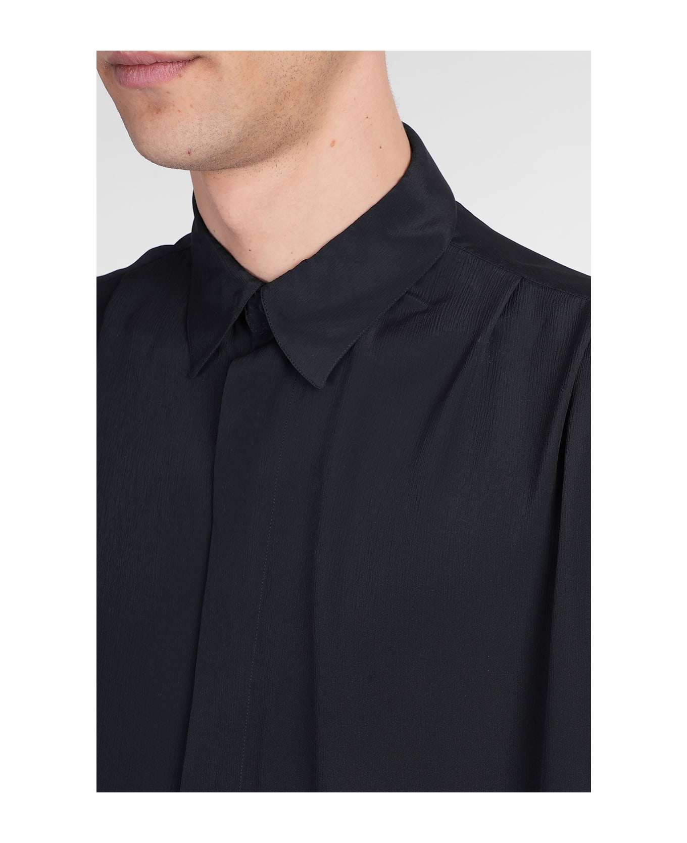 Lardini Shirt In Black Silk - black